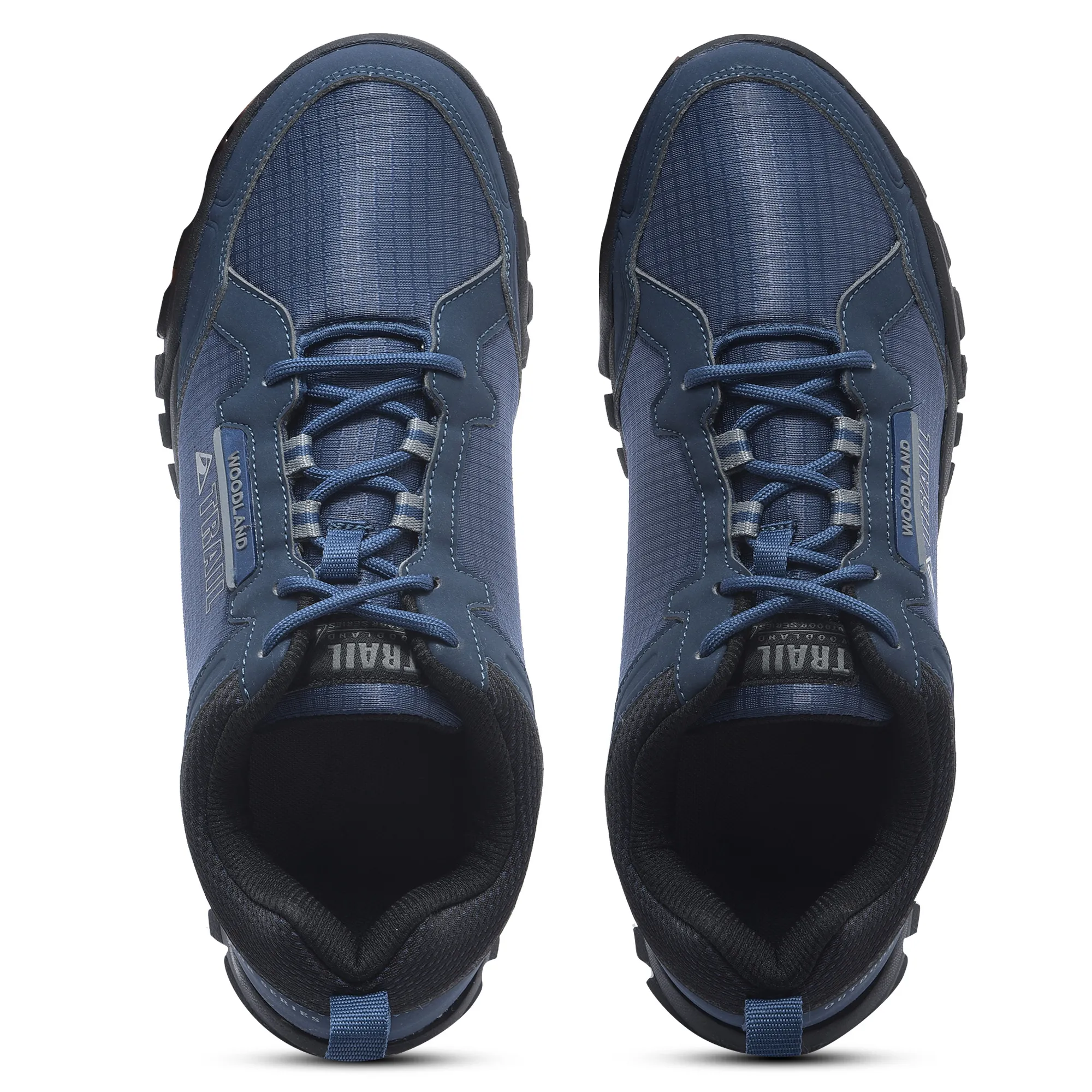 Woodland Men Navy Mesh PU Hiking Shoes - Thumbnail 4