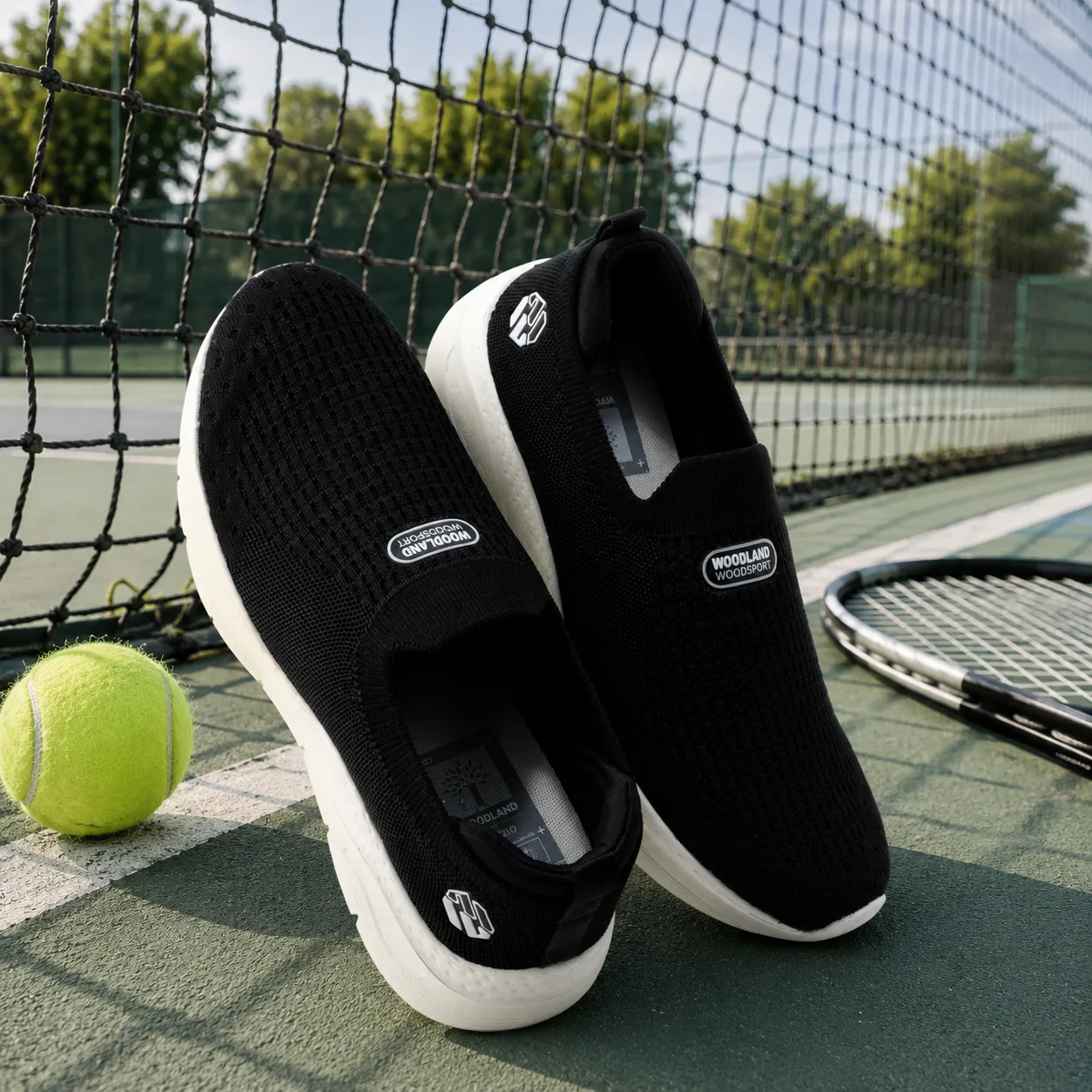 men-black-mesh-slip-on-sports-shoes