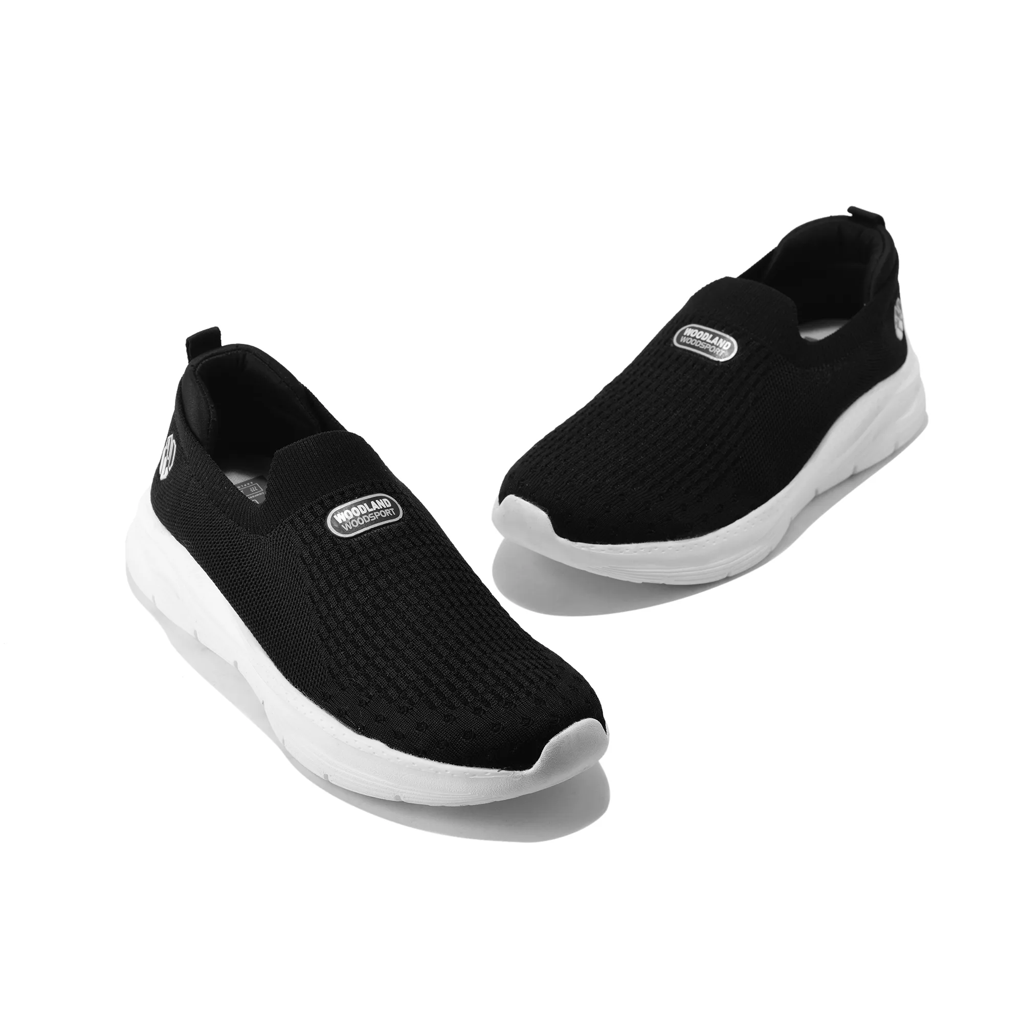 Men Black Mesh Slip-On Sports Shoes - Thumbnail 5