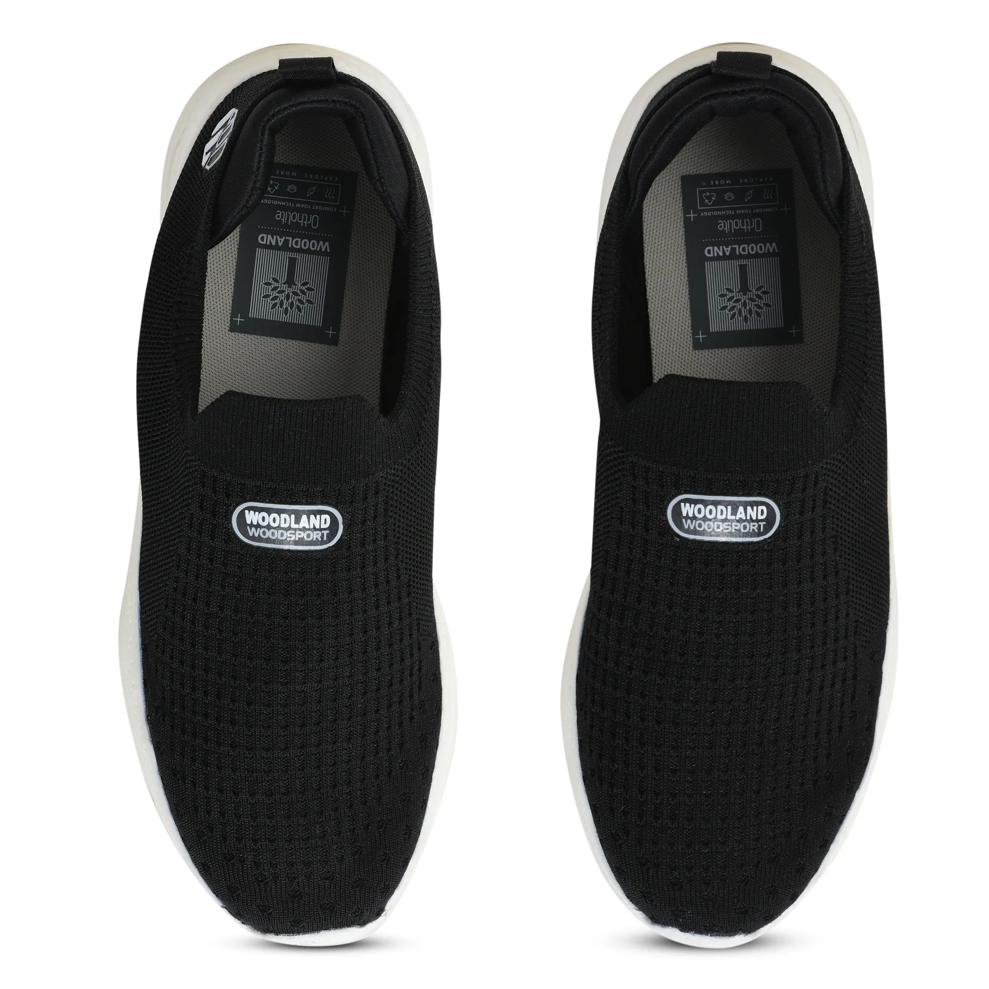 Men Black Mesh Slip-On Sports Shoes - Thumbnail 6