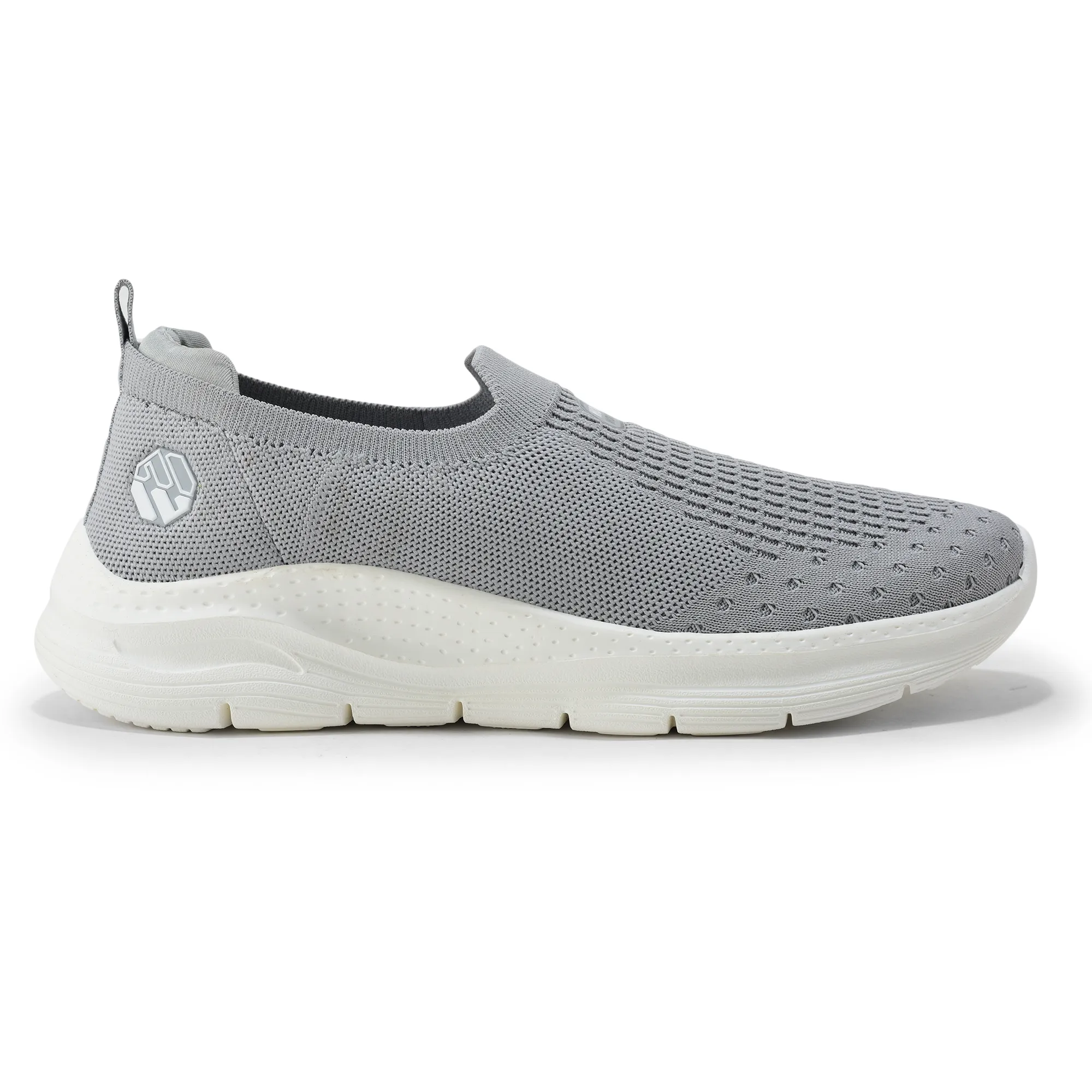 Men L-grey Mesh Slip-On Sports Shoes - Thumbnail 2