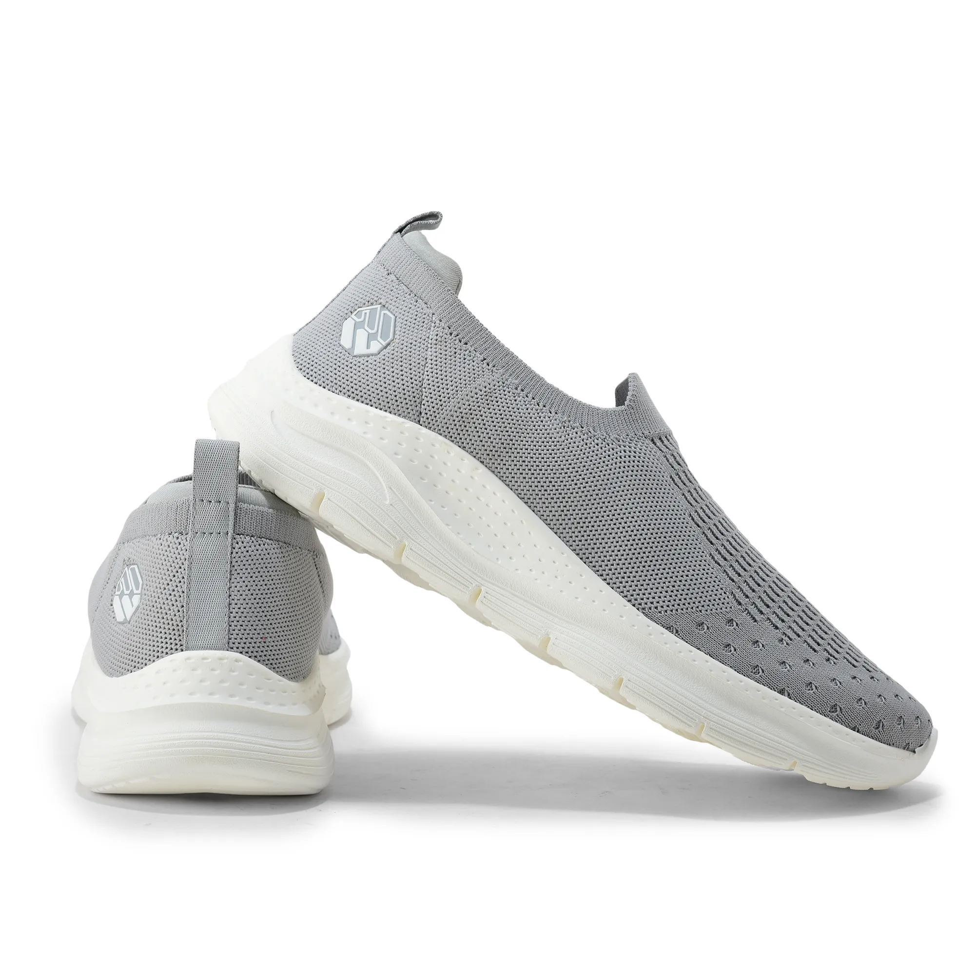 Men L-grey Mesh Slip-On Sports Shoes - Thumbnail 10