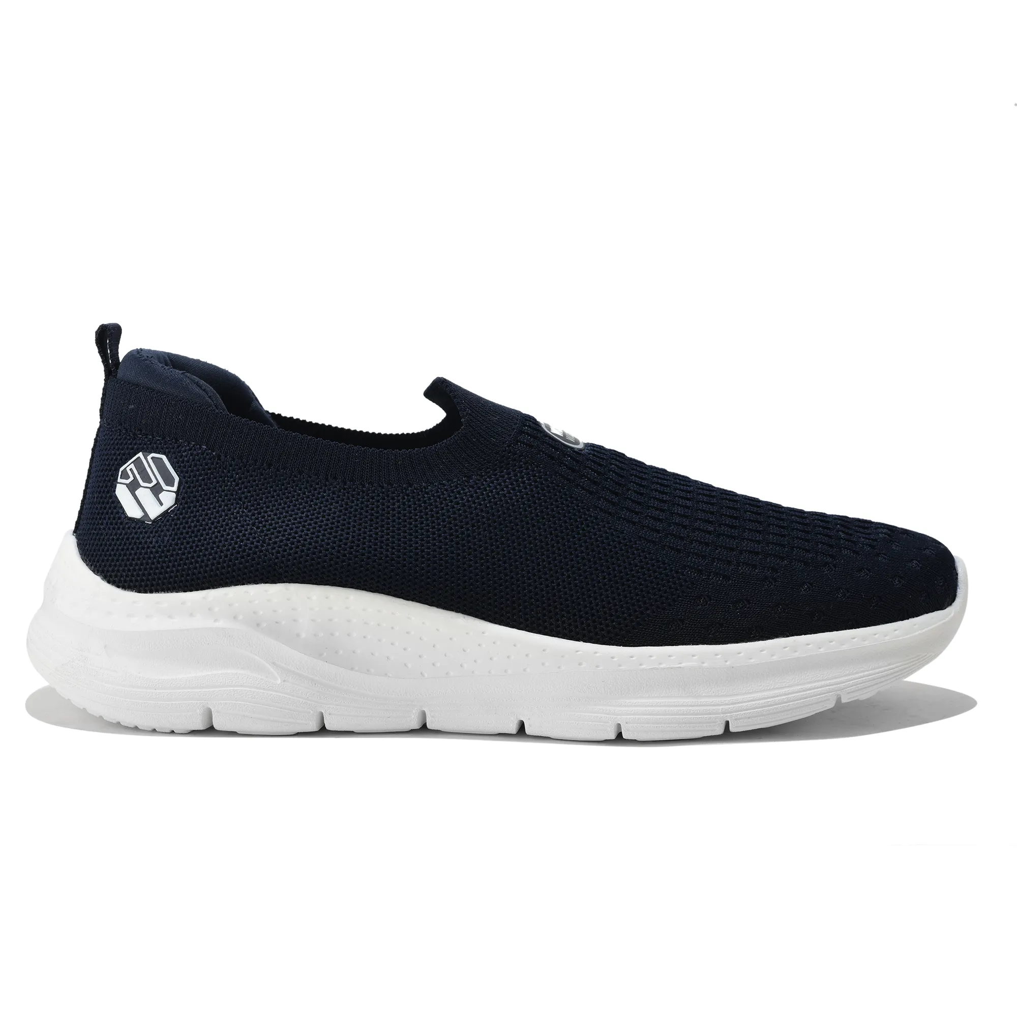 Men Navy Mesh Slip-On Sports Shoes - Thumbnail 2