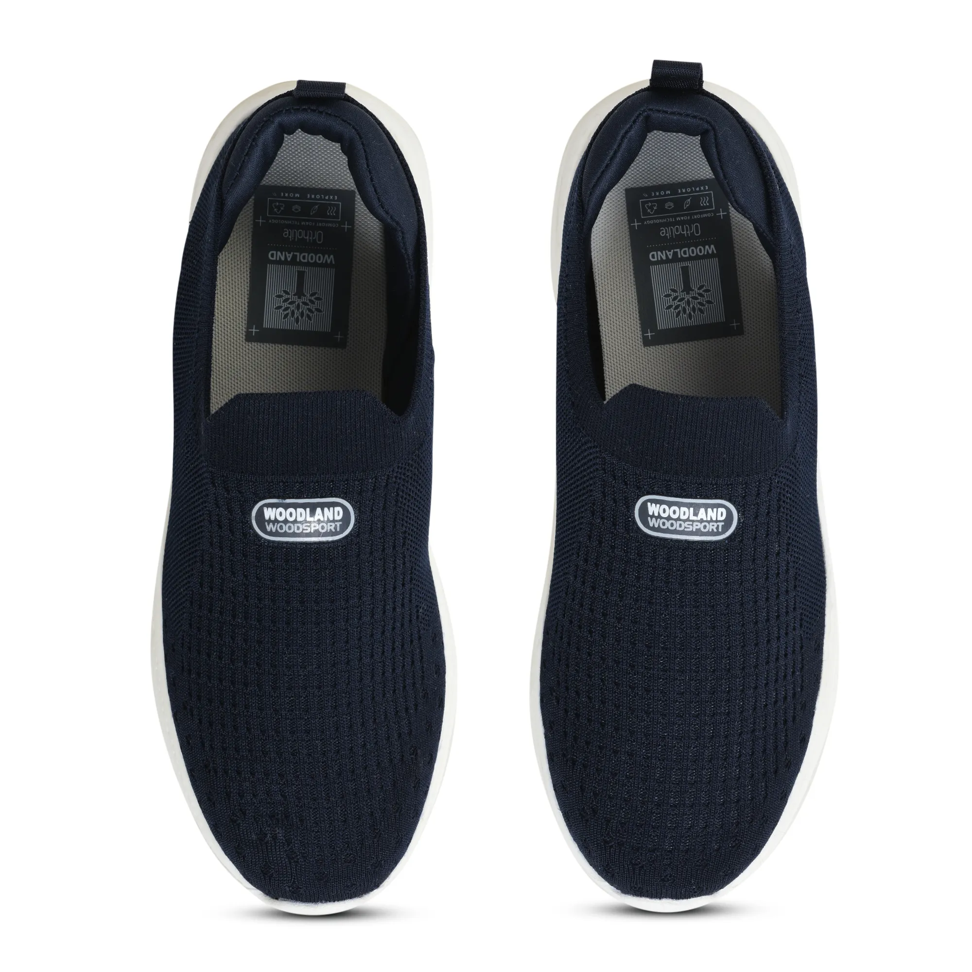 Men Navy Mesh Slip-On Sports Shoes - Thumbnail 6