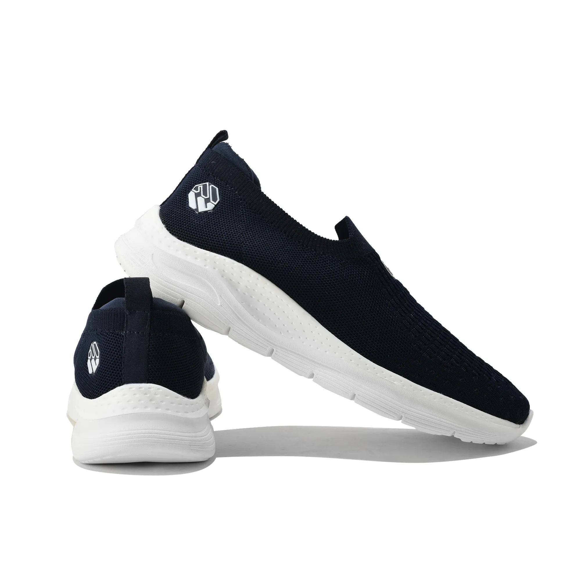 Men Navy Mesh Slip-On Sports Shoes - Thumbnail 11