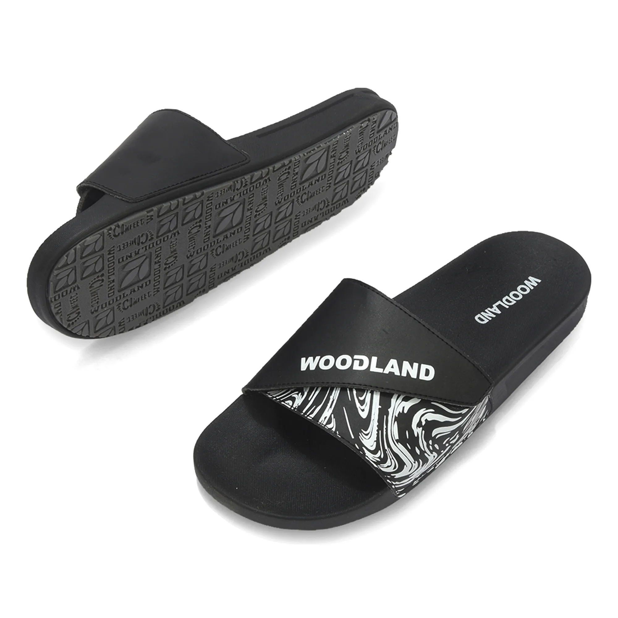 Woodland Men Black Slider Slippers - Thumbnail 4