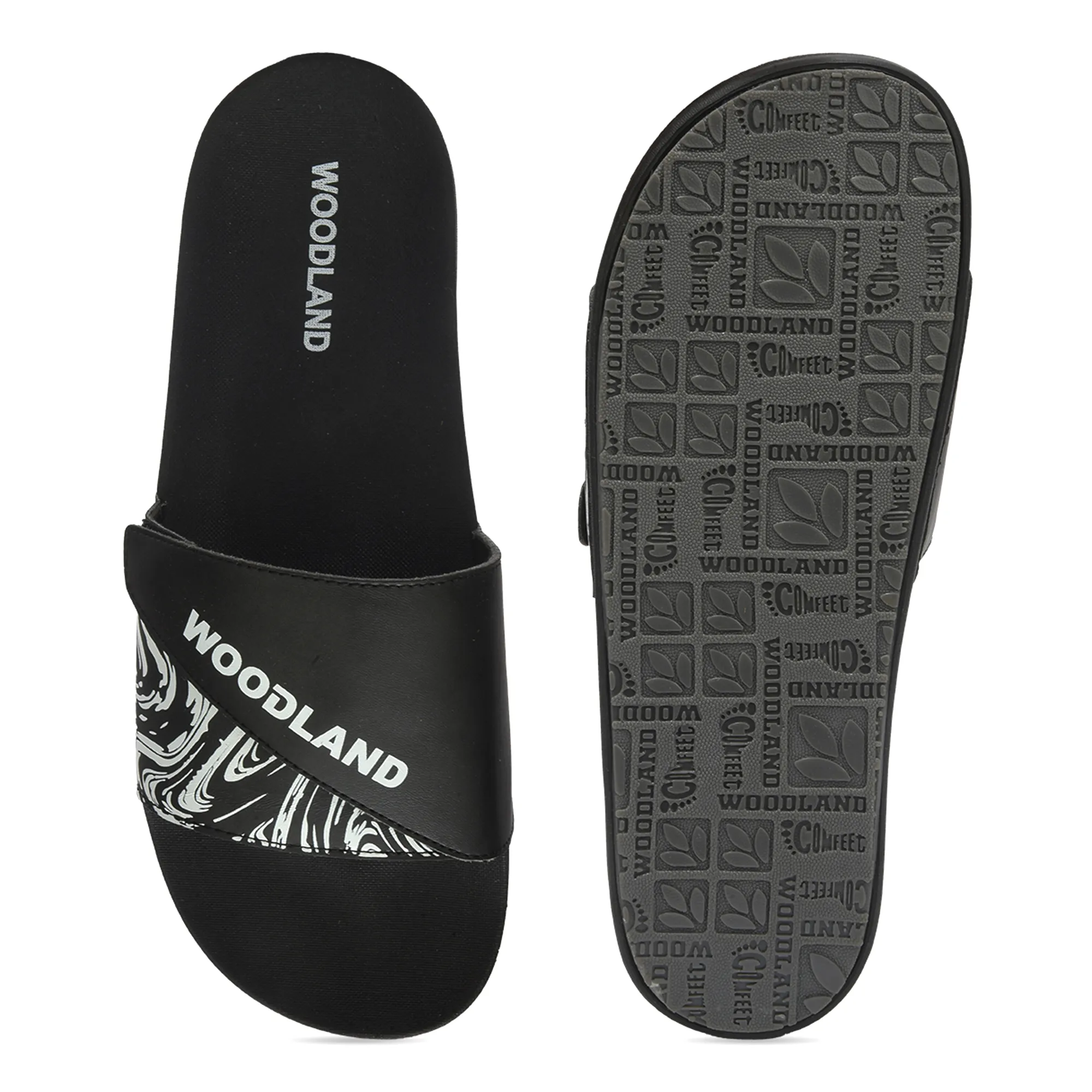Woodland Men Black Slider Slippers - Thumbnail 7