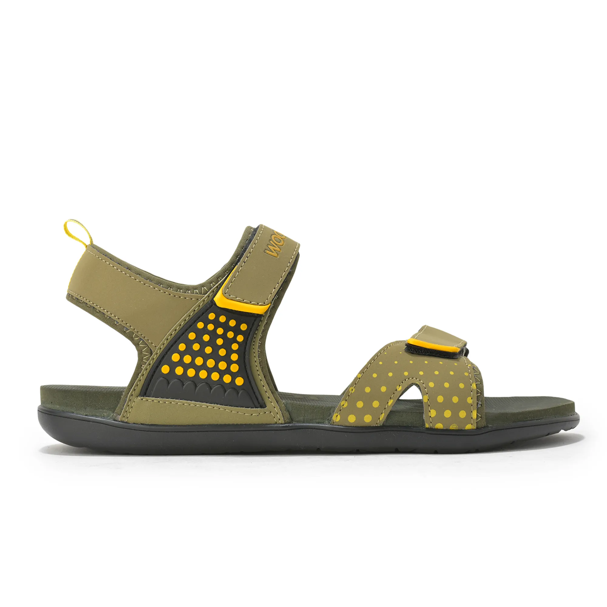 Olive/Yellow Sports Sandal for Men - Thumbnail 2