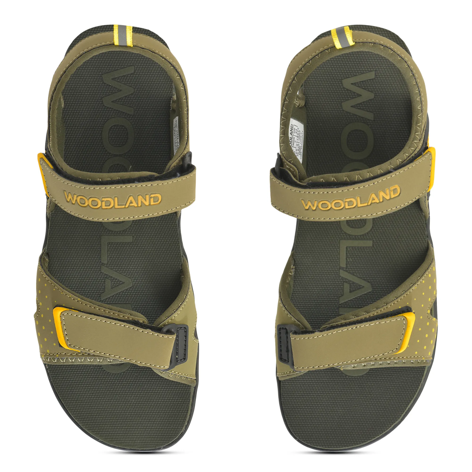 Olive/Yellow Sports Sandal for Men - Thumbnail 5