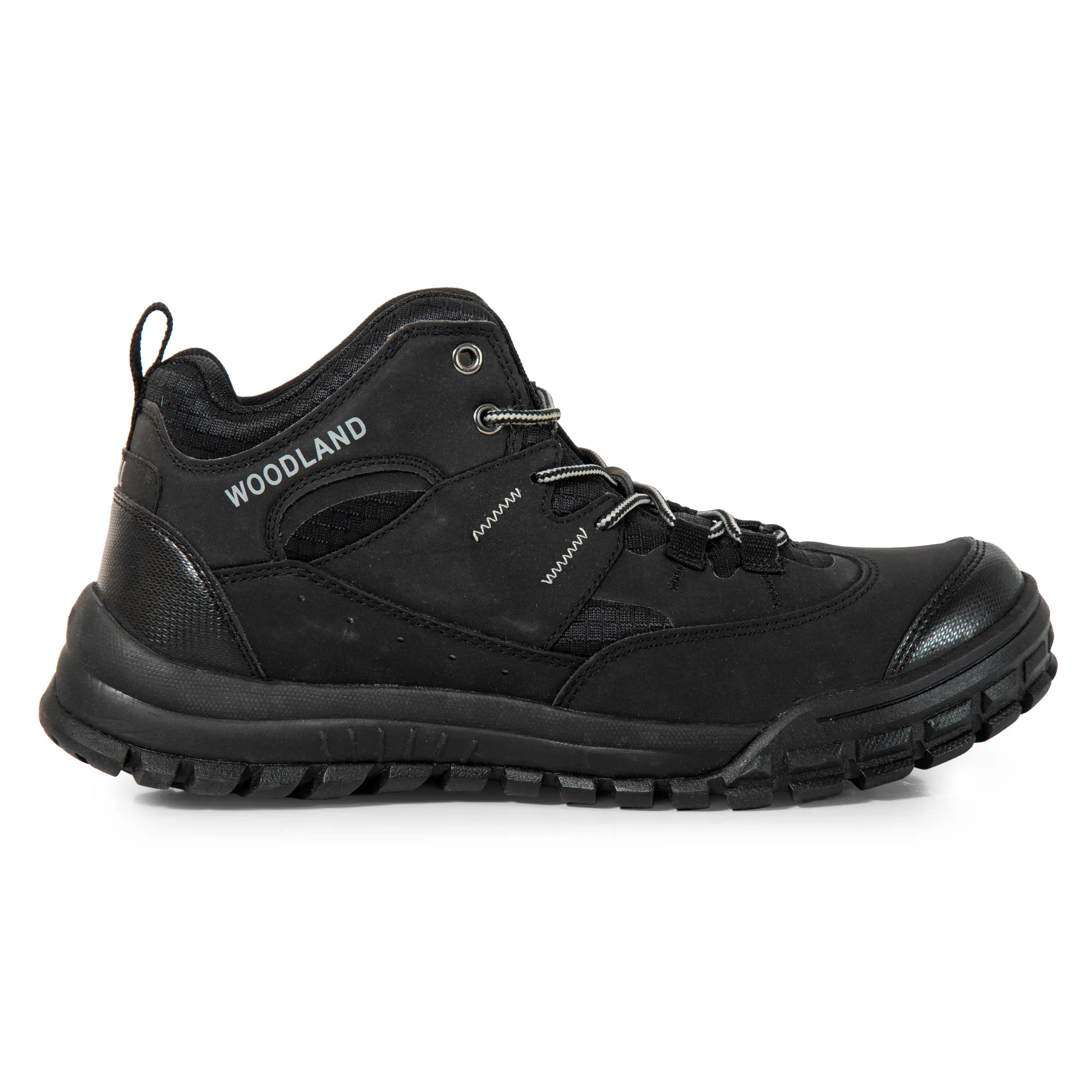 Woodland Men Black Outdoor Mid-Top Boots - Thumbnail 2