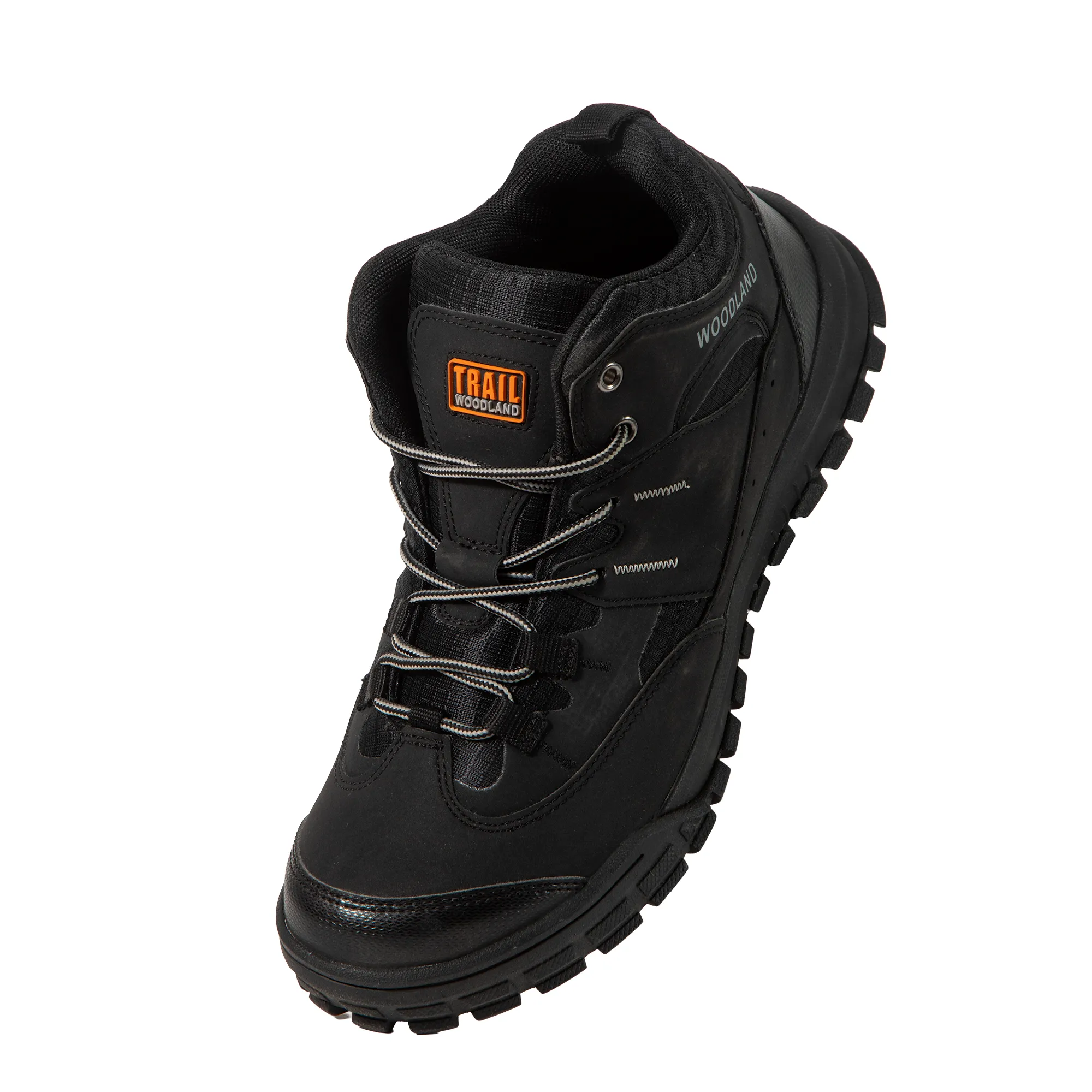 Woodland Men Black Outdoor Mid-Top Boots - Thumbnail 14