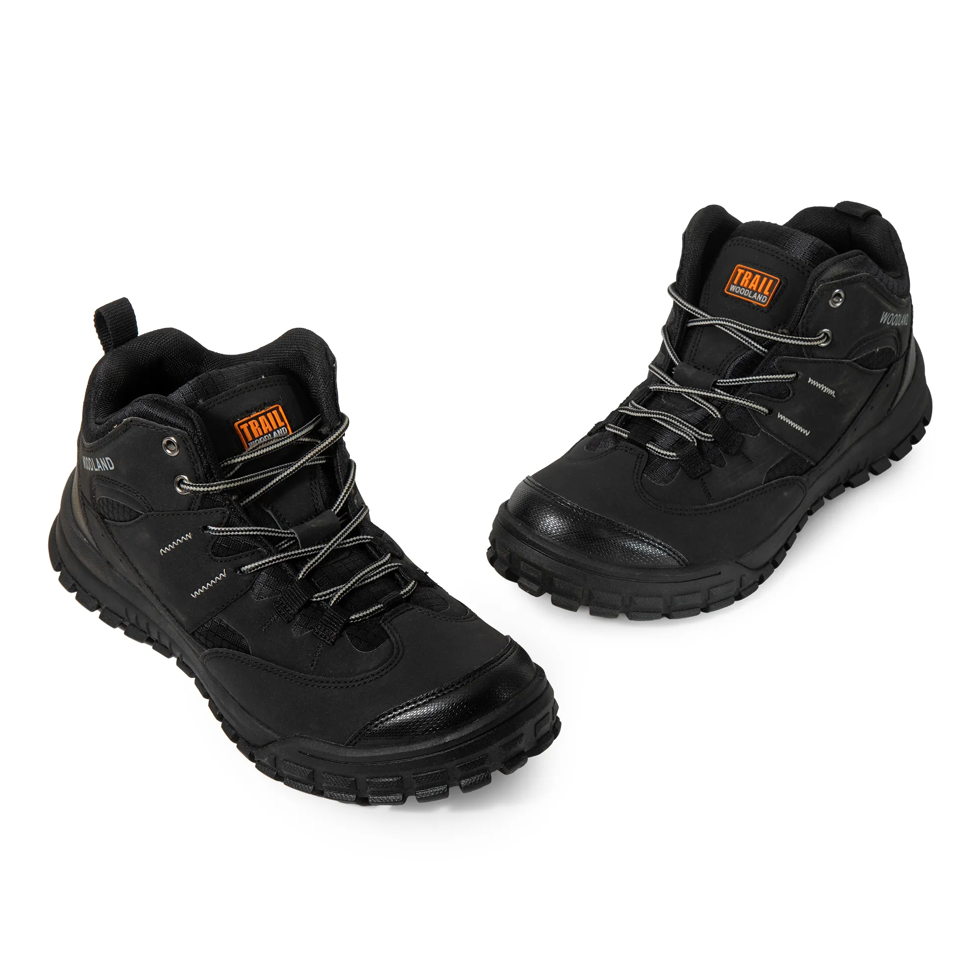 Woodland Men Black Outdoor Mid-Top Boots - Thumbnail 3