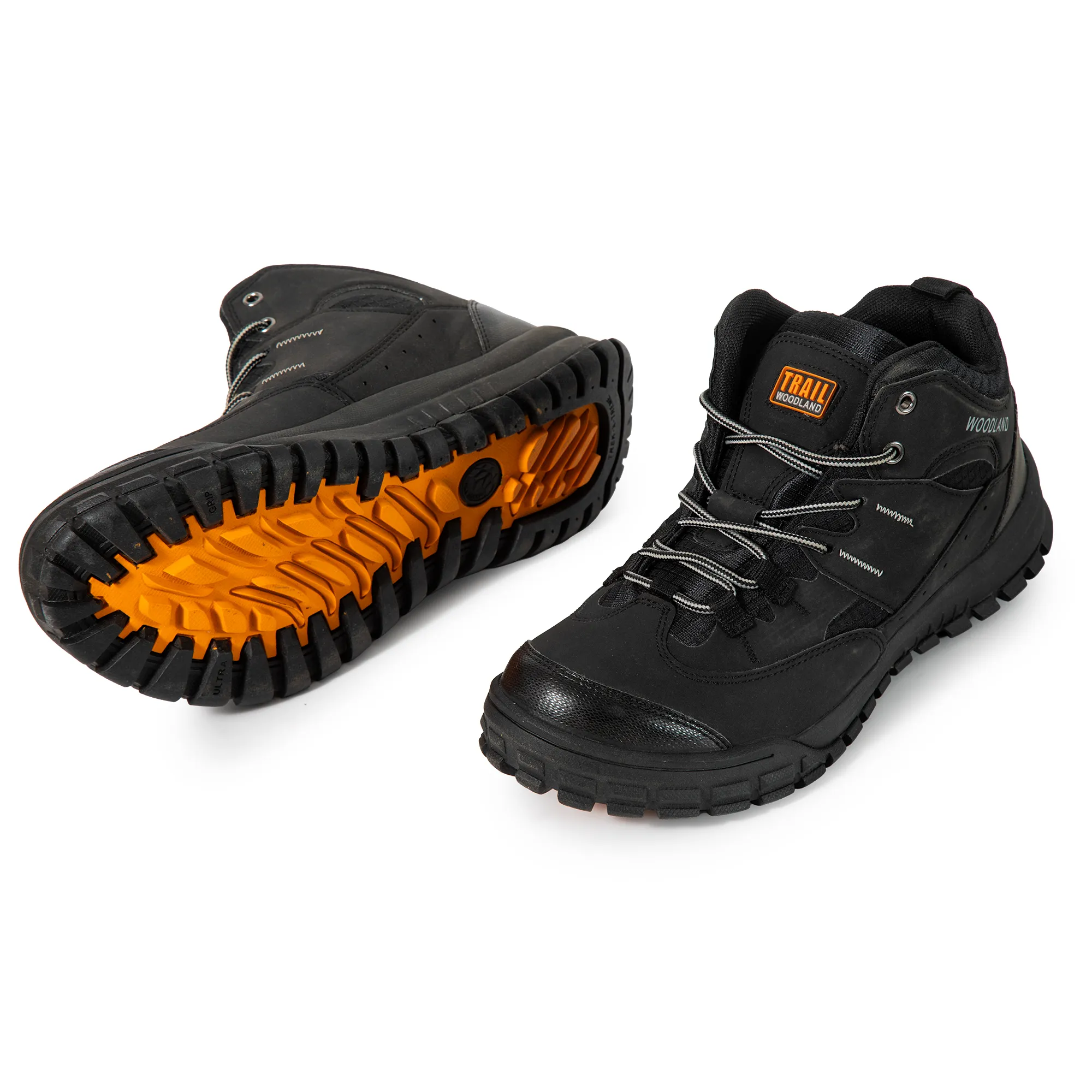 Woodland Men Black Outdoor Mid-Top Boots - Thumbnail 7