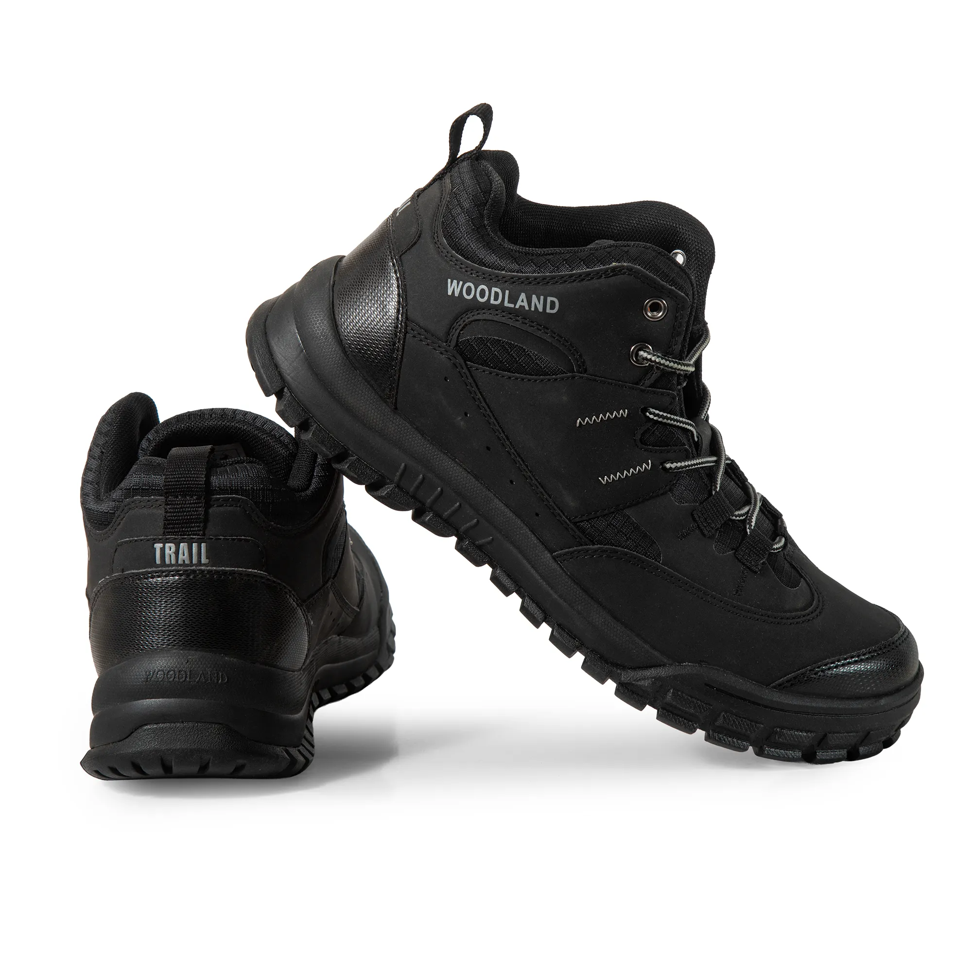 Woodland Men Black Outdoor Mid-Top Boots - Thumbnail 9