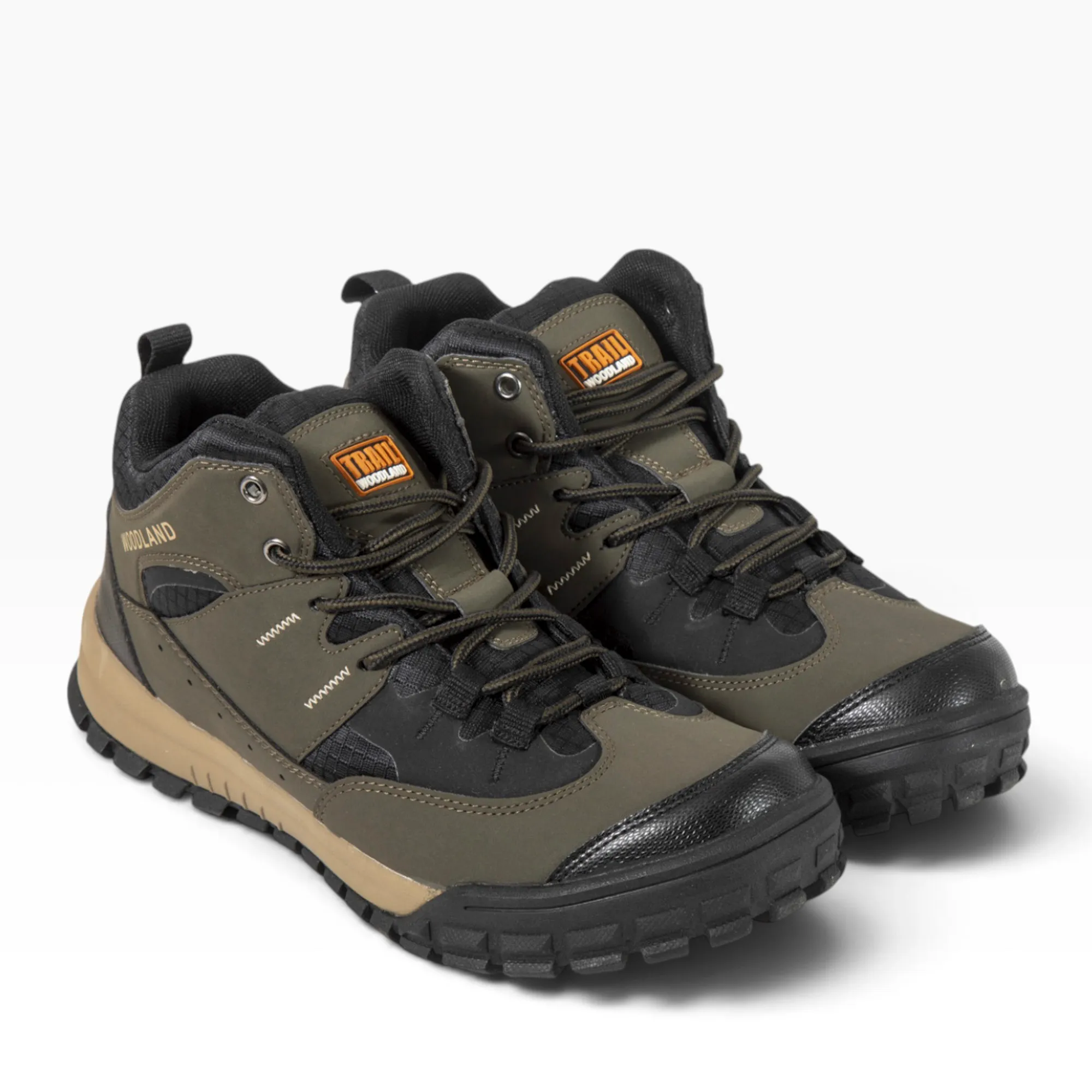 Woodland Men Olive Outdoor Mid-Top Boots - Thumbnail 14