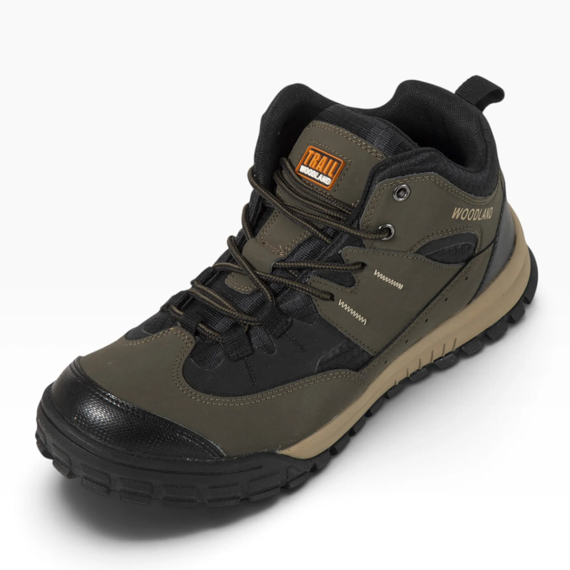 Woodland Men Olive Outdoor Mid-Top Boots - Thumbnail 4