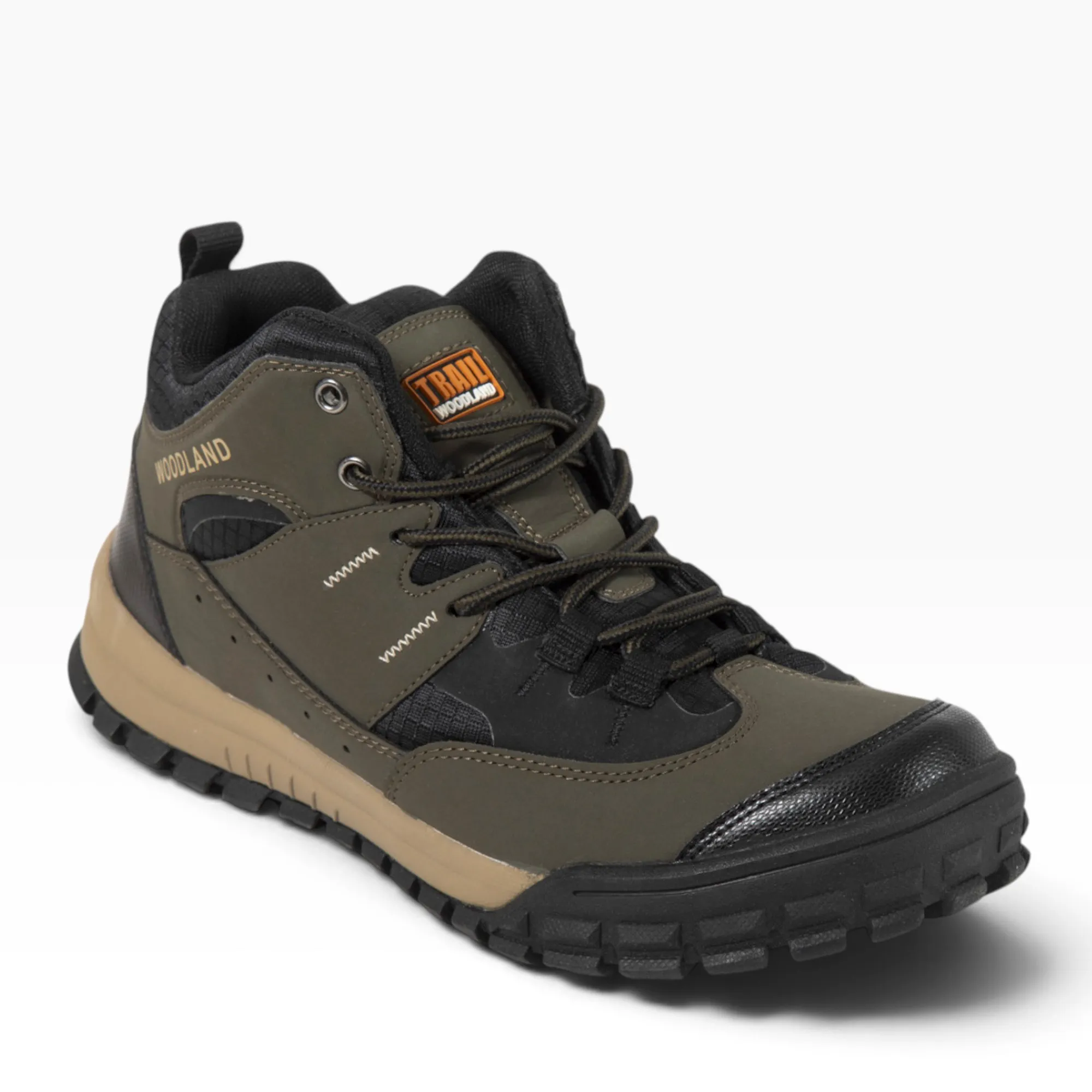 Woodland Men Olive Outdoor Mid-Top Boots - Thumbnail 5