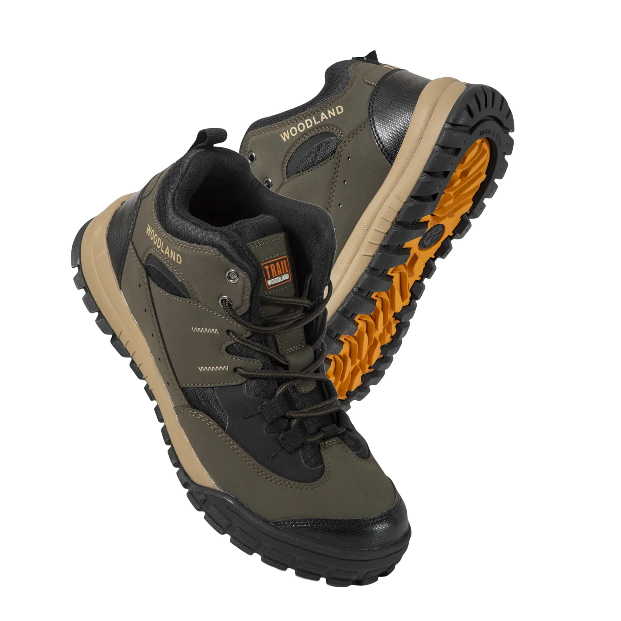 Woodland Men Olive Outdoor Mid-Top Boots - Thumbnail 6