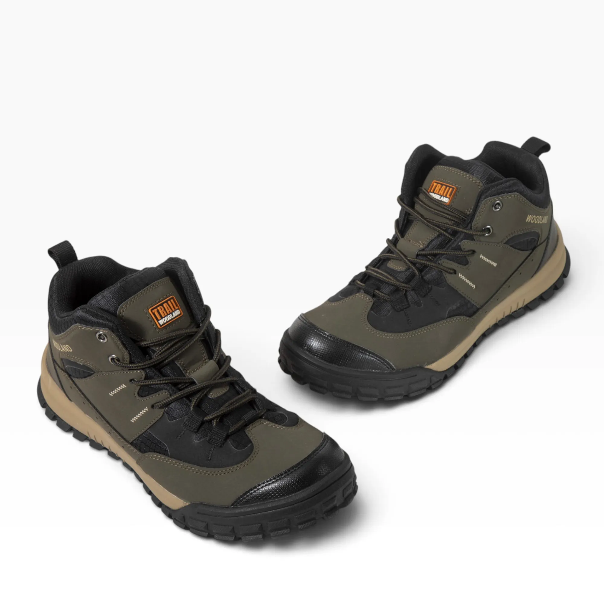 Woodland Men Olive Outdoor Mid-Top Boots - Thumbnail 8