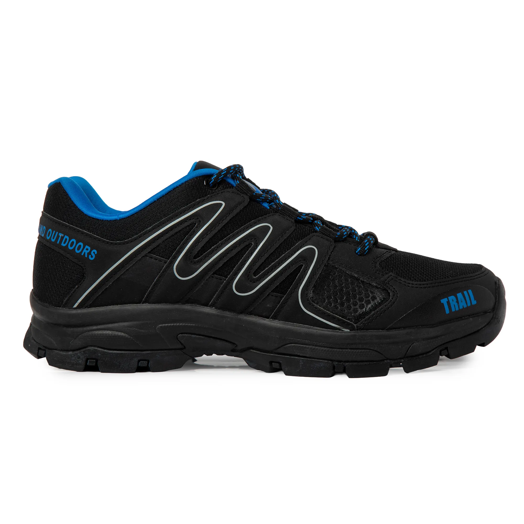Woodland Men's Black Trail Hike Shoes - Thumbnail 2