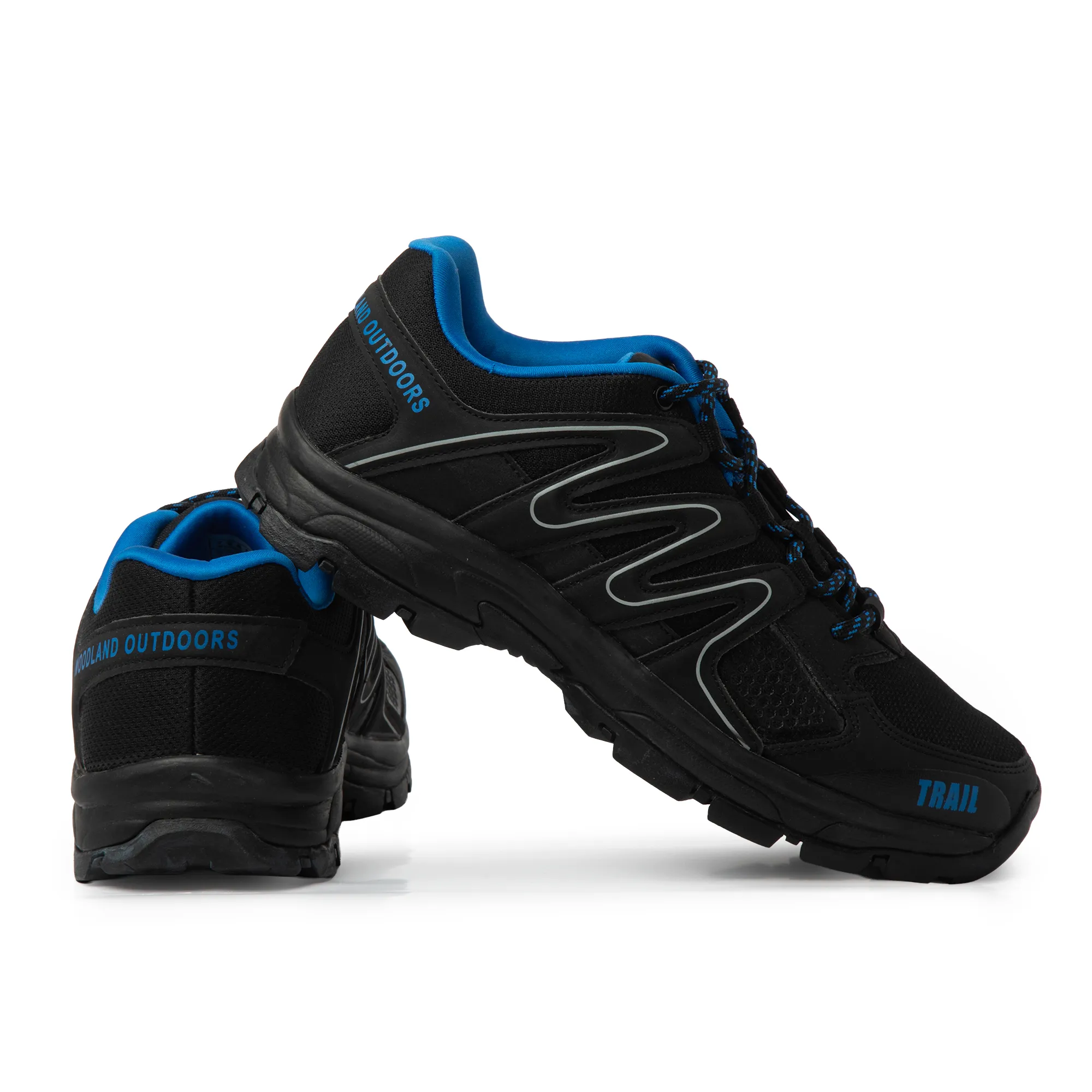 Woodland Men's Black Trail Hike Shoes - Thumbnail 3