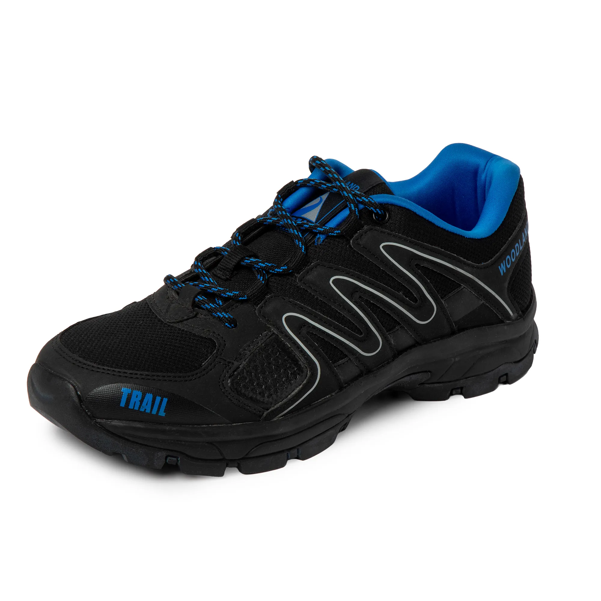 Woodland Men's Black Trail Hike Shoes - Thumbnail 4