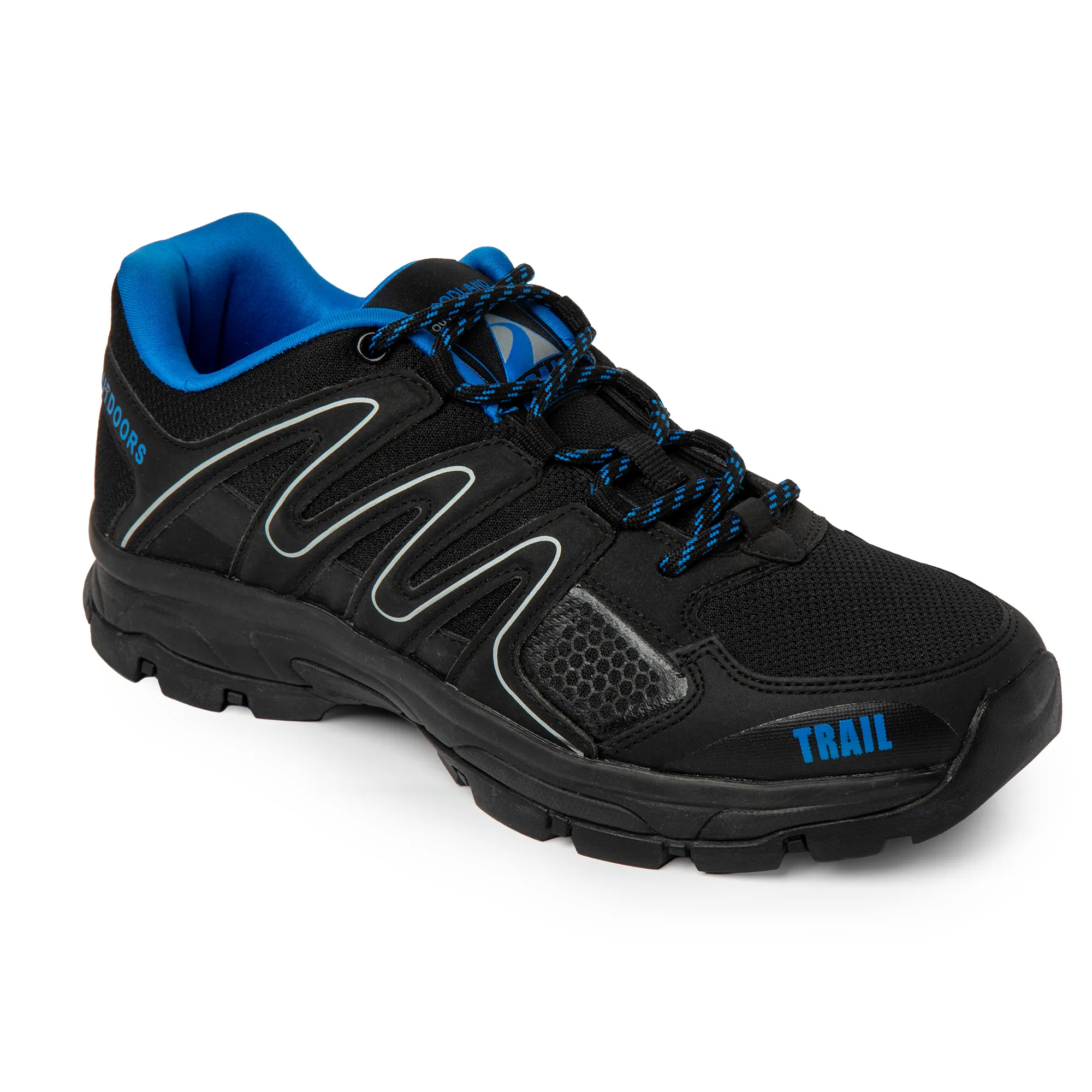 Woodland Men's Black Trail Hike Shoes - Thumbnail 5
