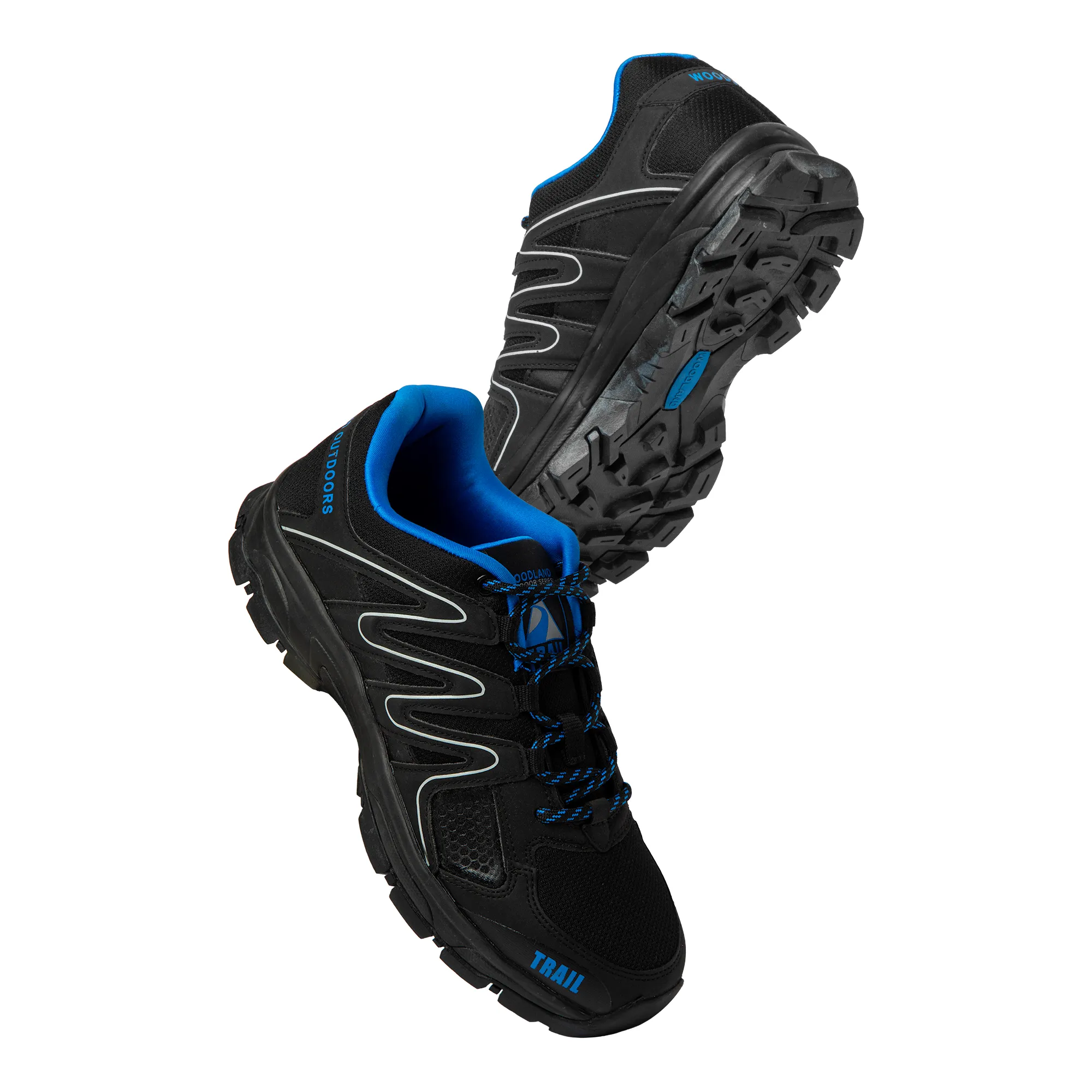 Woodland Men's Black Trail Hike Shoes - Thumbnail 6