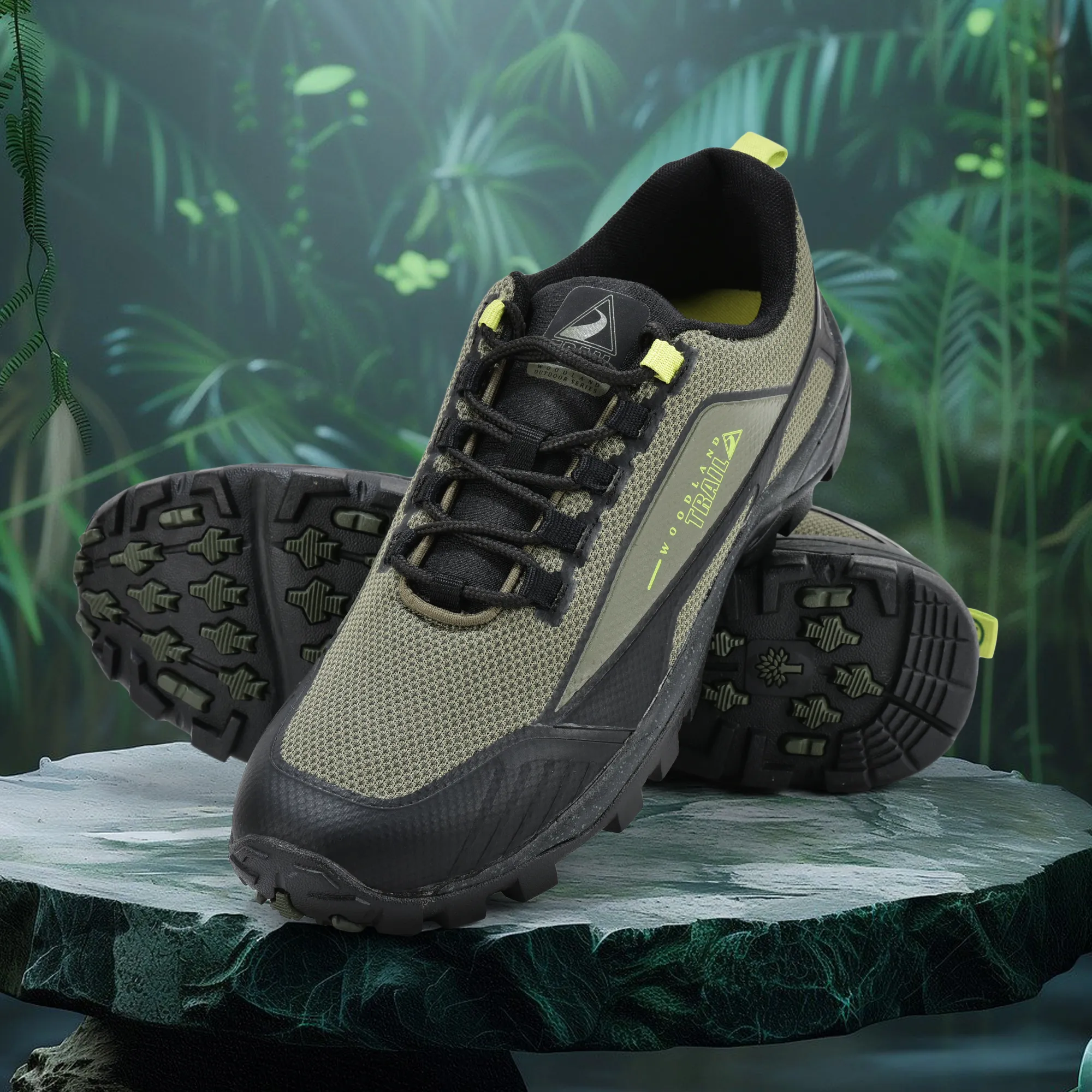 Woodland Olive Men Hiking Shoes - Thumbnail 9