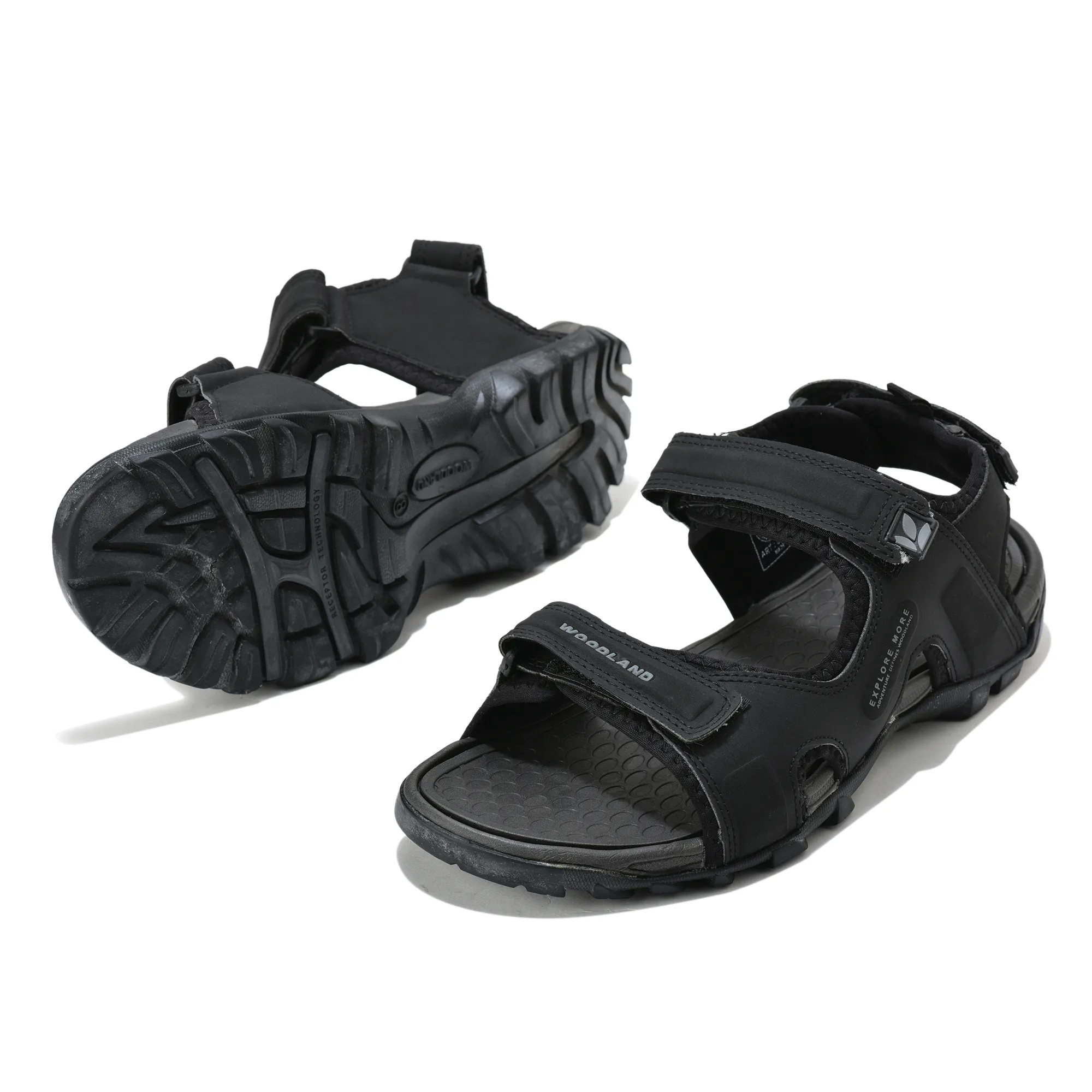 Woodland Men Black Sports Sandals - Thumbnail 6