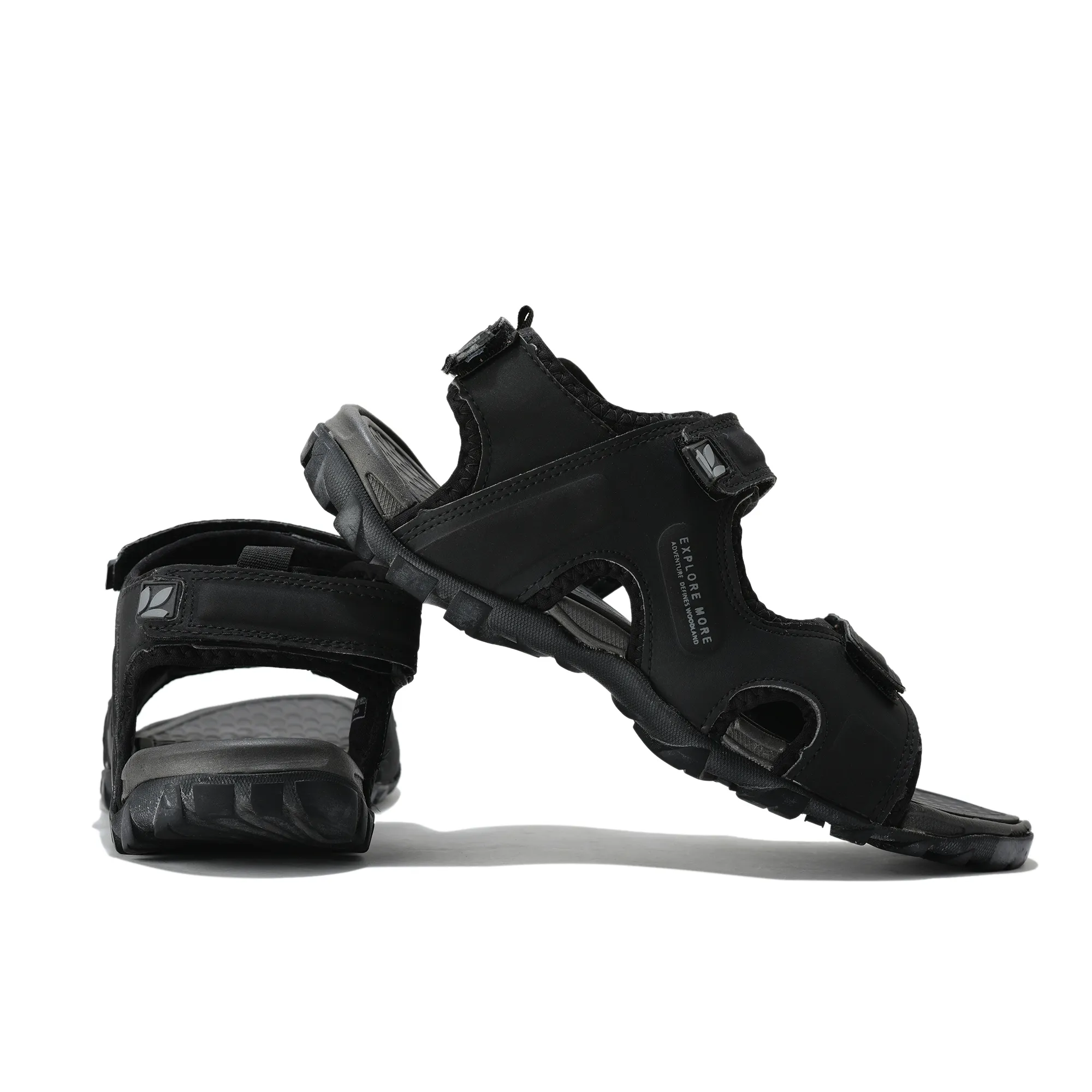 Woodland Men Black Sports Sandals - Thumbnail 10