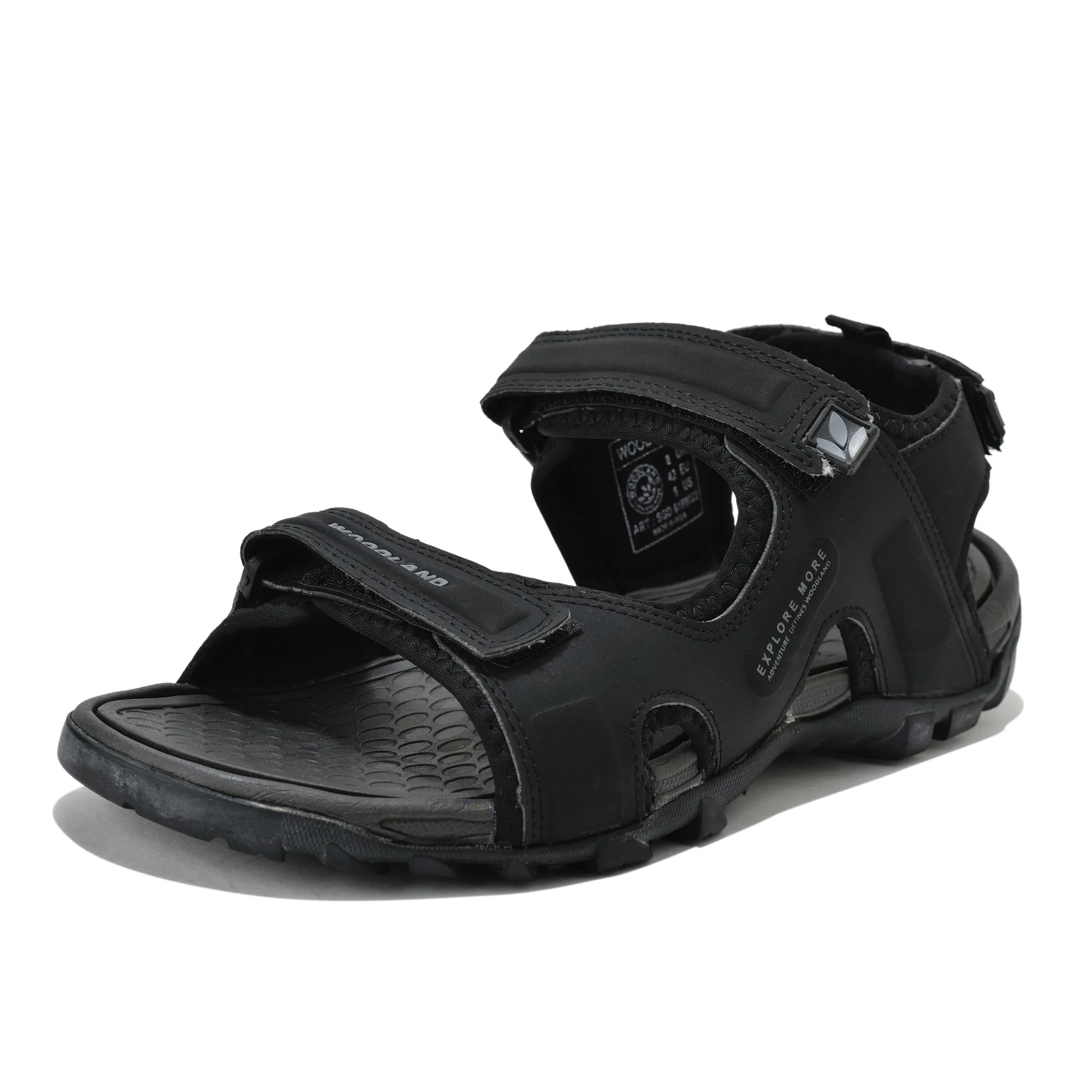 Woodland Men Black Sports Sandals - Thumbnail 11