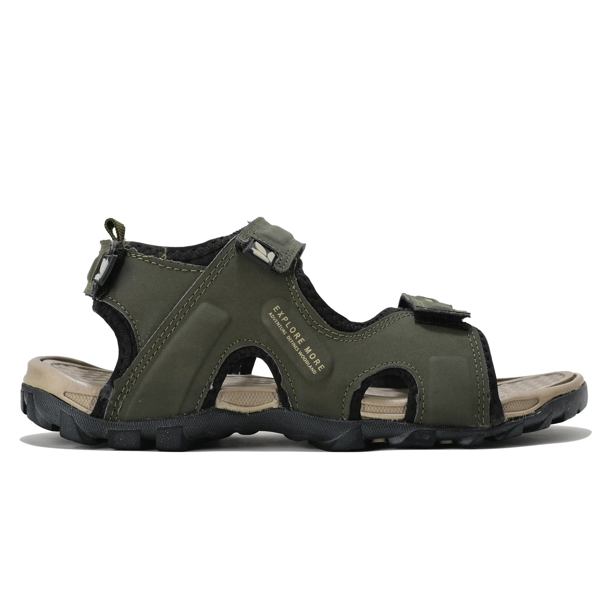 Woodland Men Olive Grreen Sports Sandals - Thumbnail 2