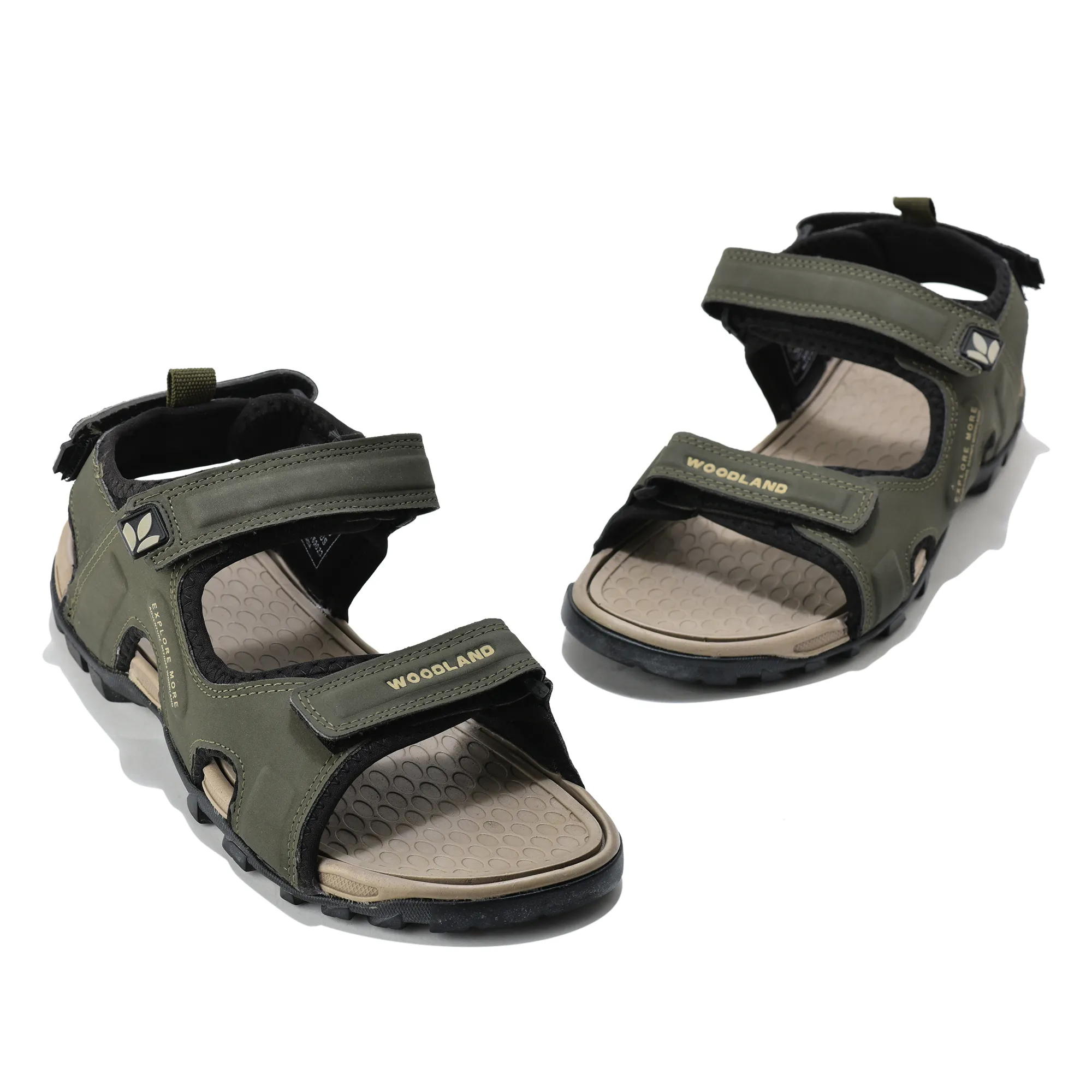 Woodland Men Olive Grreen Sports Sandals - Thumbnail 4