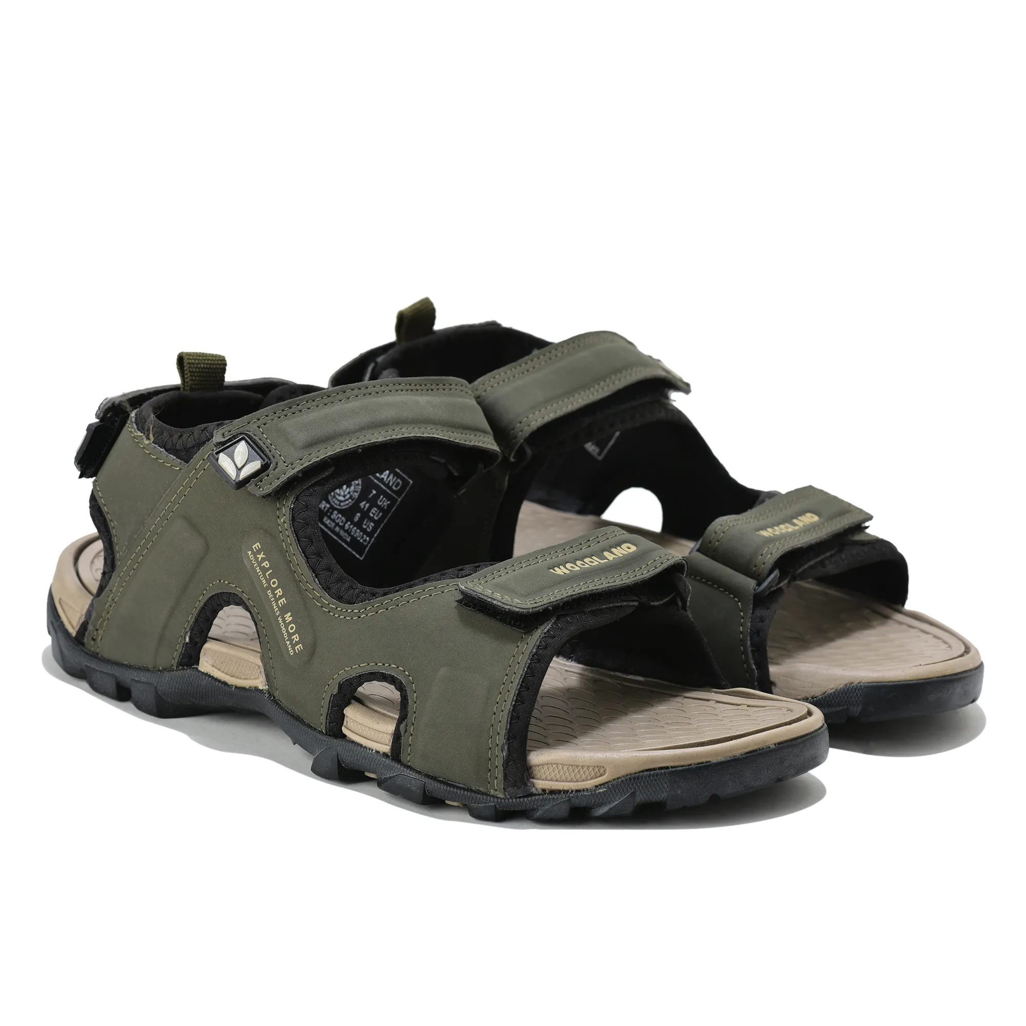 Woodland Men Olive Grreen Sports Sandals - Thumbnail 8