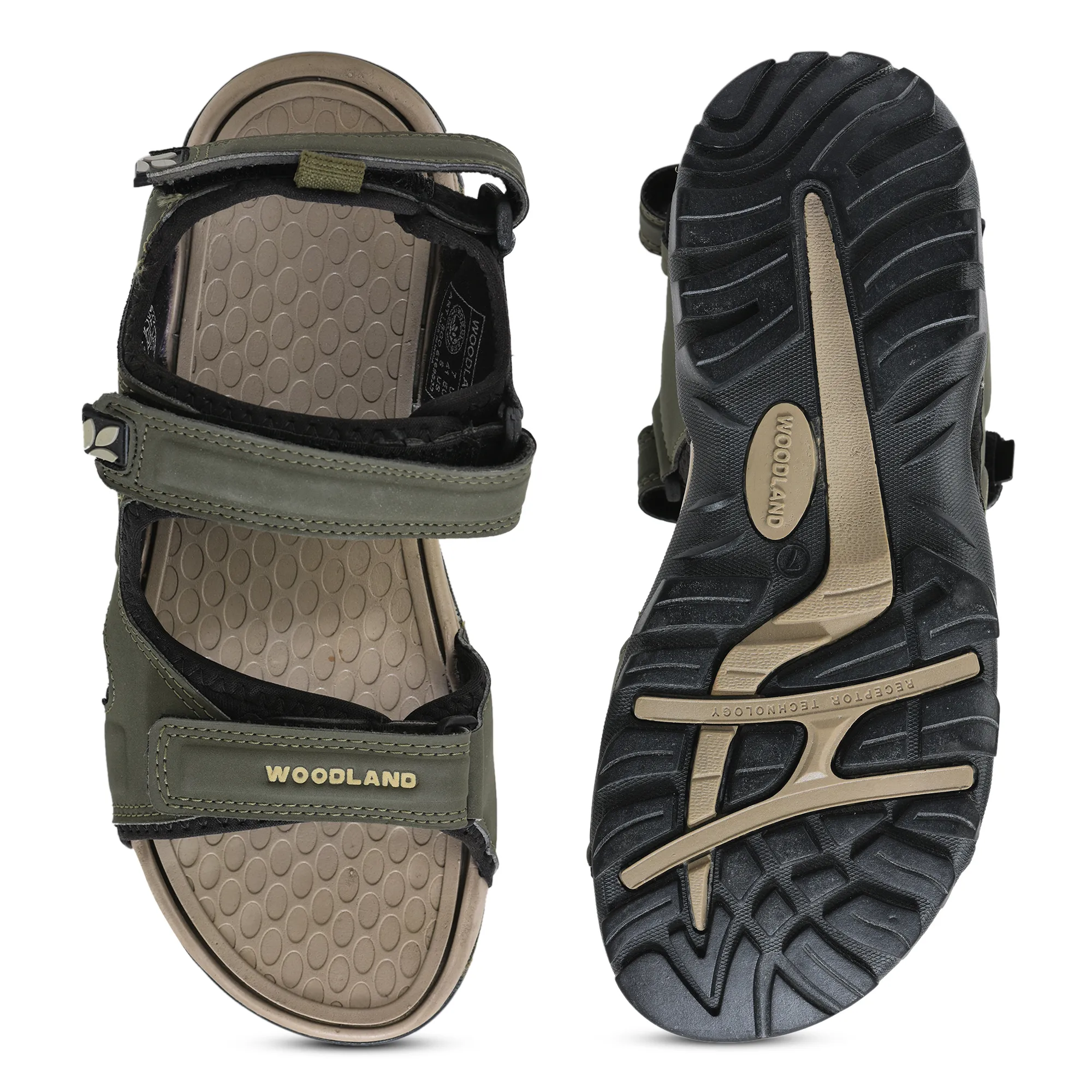Woodland Men Olive Grreen Sports Sandals - Thumbnail 9