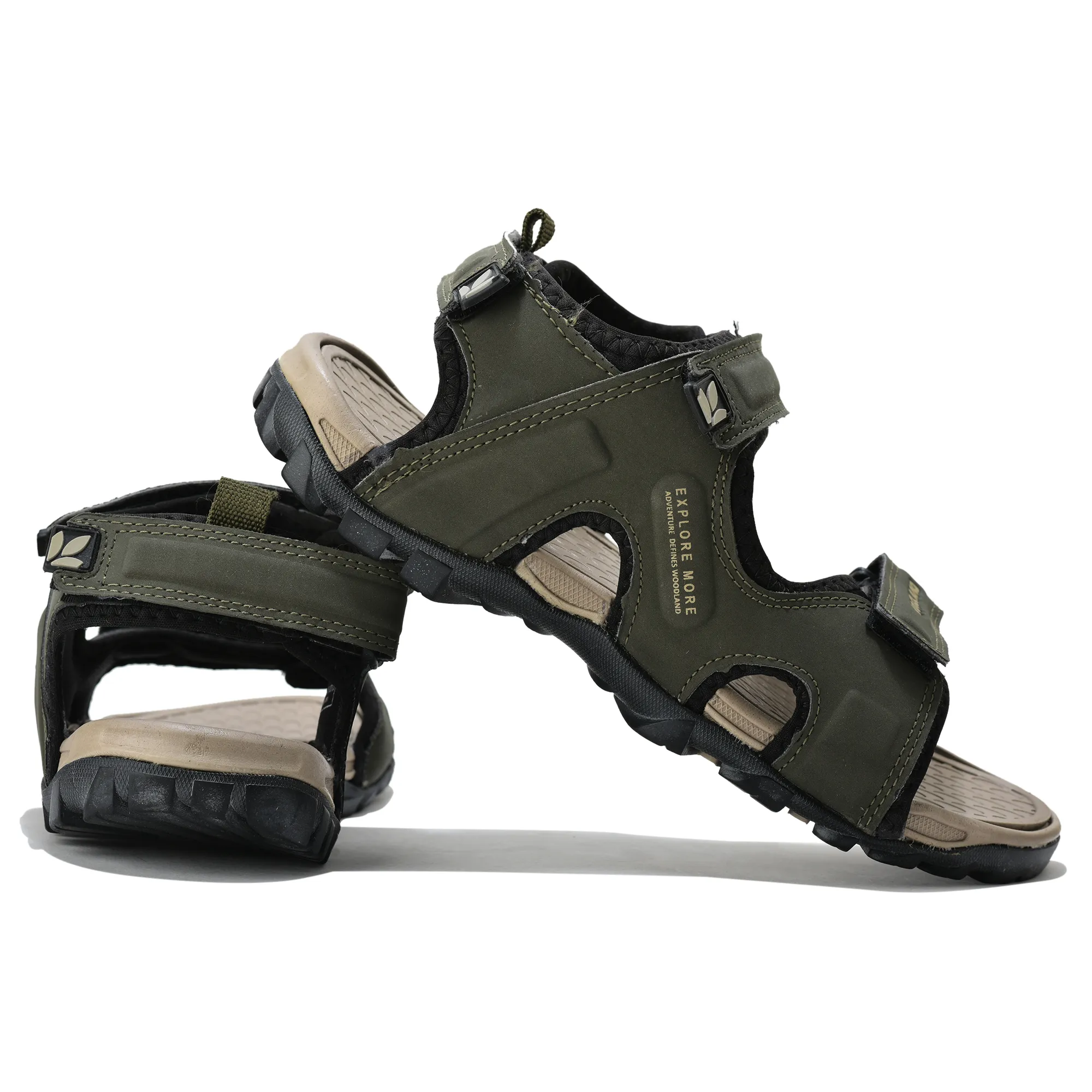 Woodland Men Olive Grreen Sports Sandals - Thumbnail 10