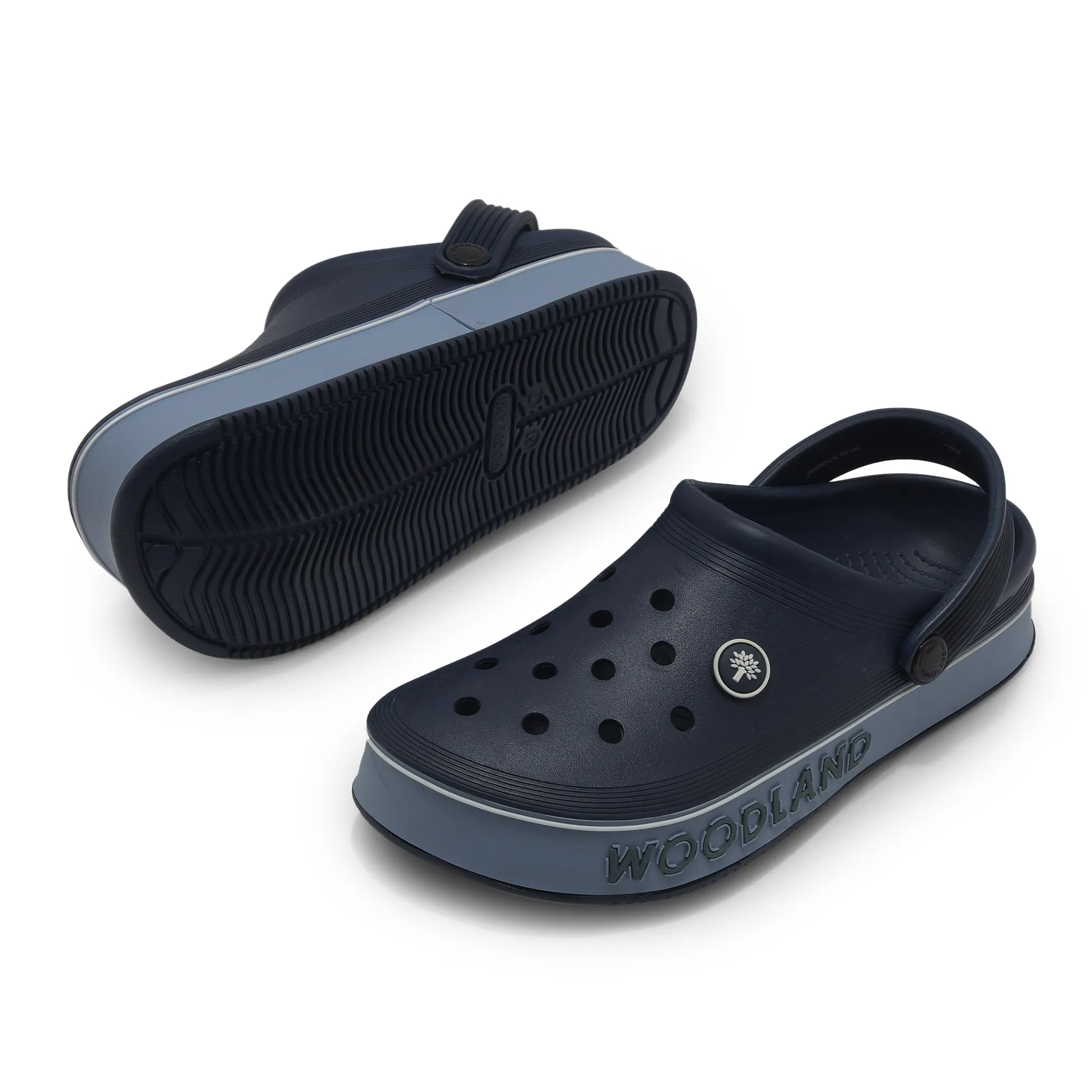 Woodland Blue / Navy Slipper Sliders For Men - Thumbnail 5