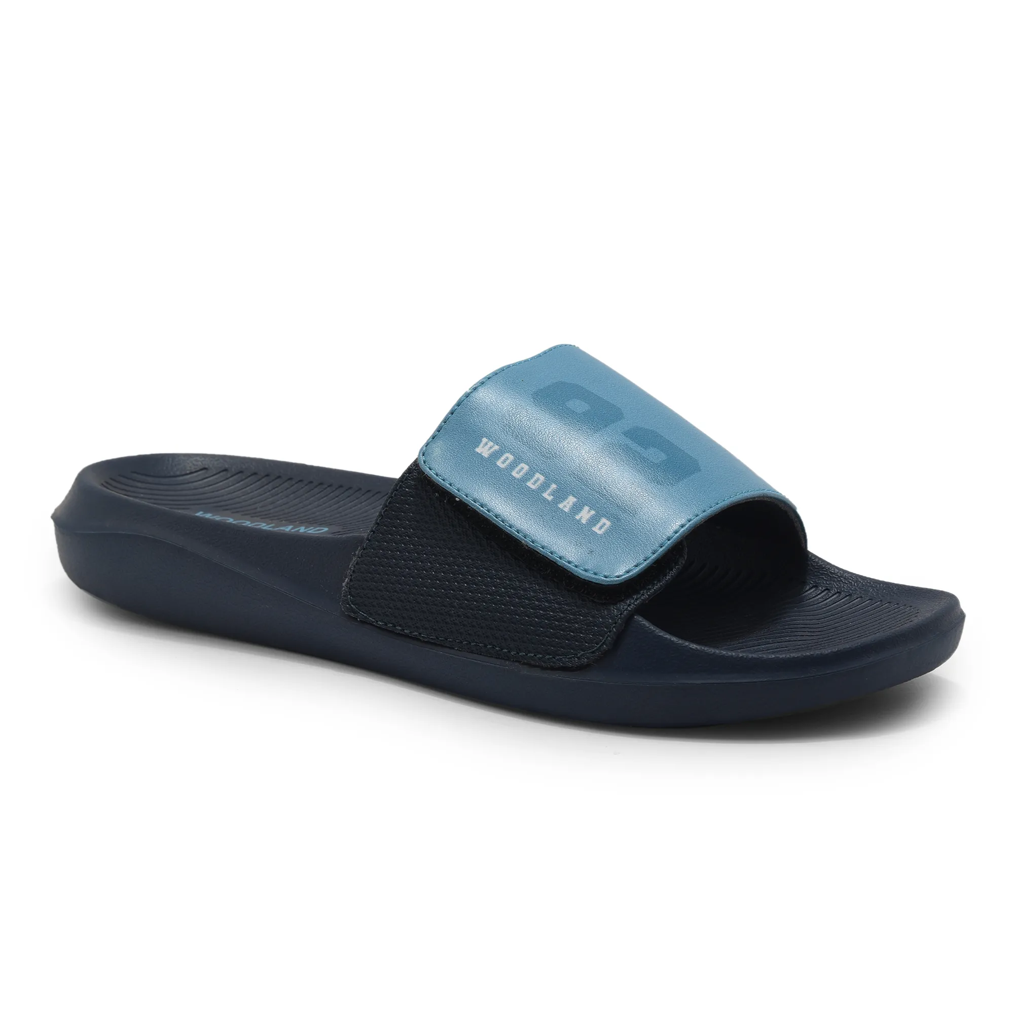 Woodland Dusk Blue / Brown Slipper Sliders For Men - Thumbnail 3