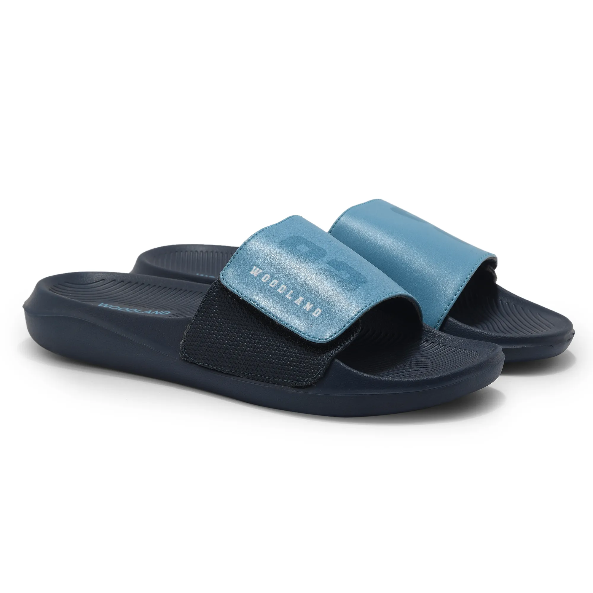 Woodland Dusk Blue / Brown Slipper Sliders For Men - Thumbnail 7