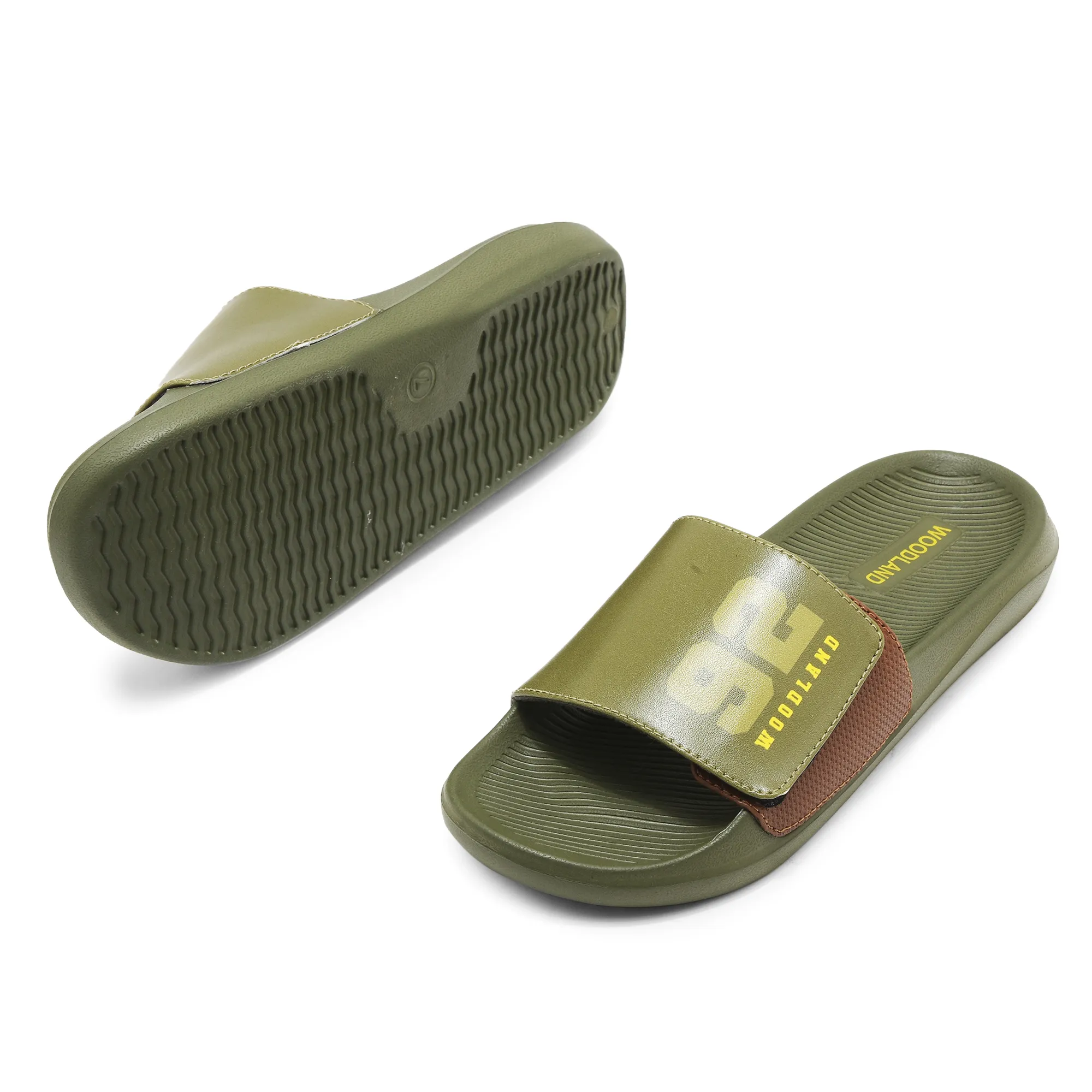 Woodland Olive / Tan Slipper Sliders For Men - Thumbnail 5