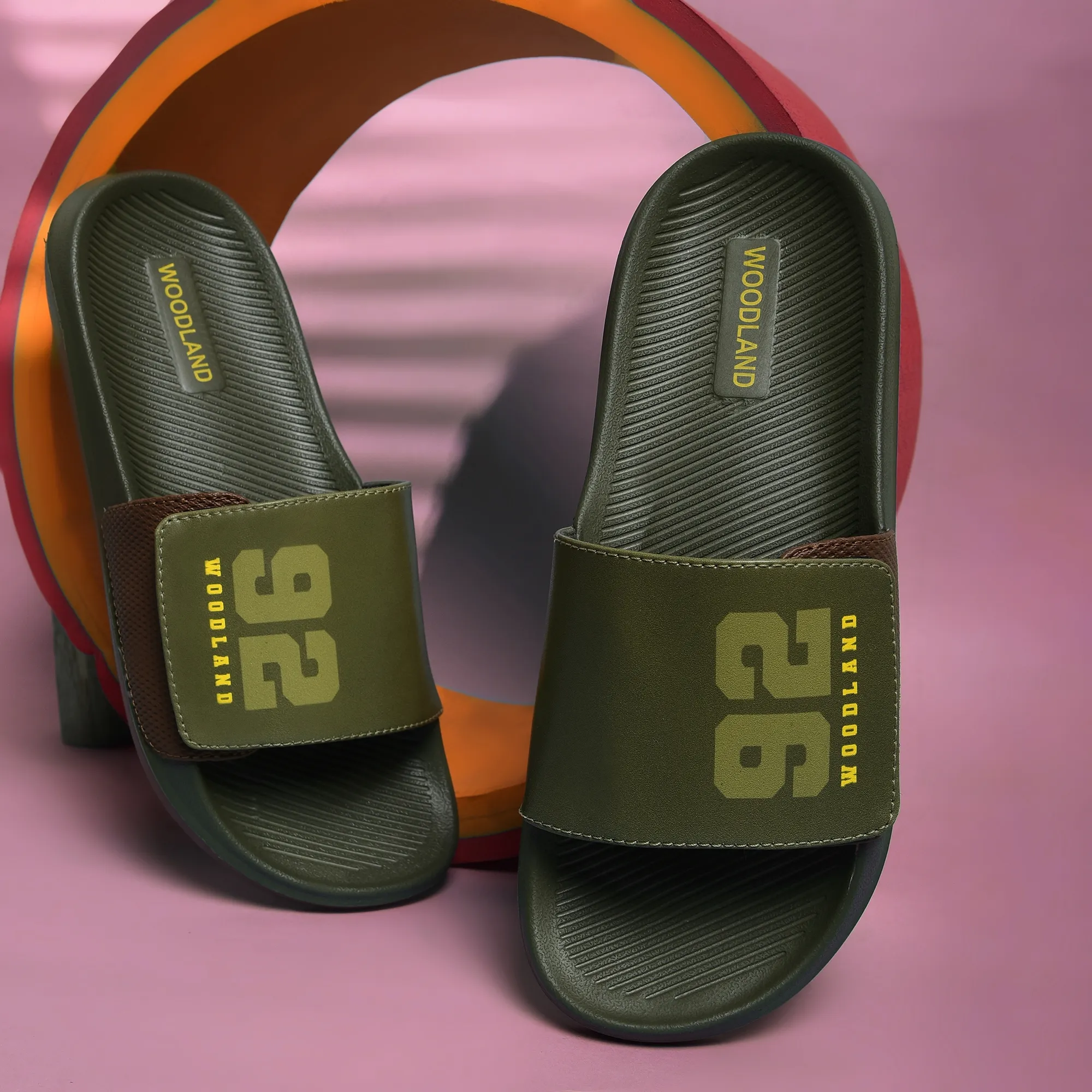 Woodland Olive / Tan Slipper Sliders For Men - Thumbnail 9