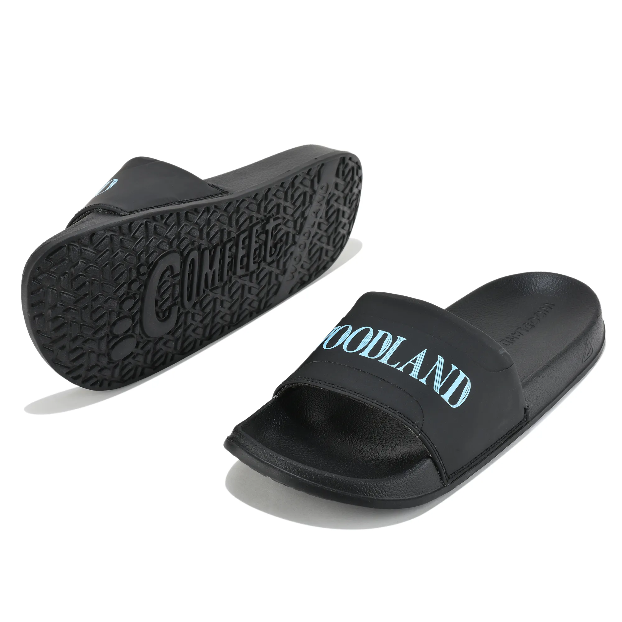 Men Black Polyurethane Casual Slippers - Thumbnail 6