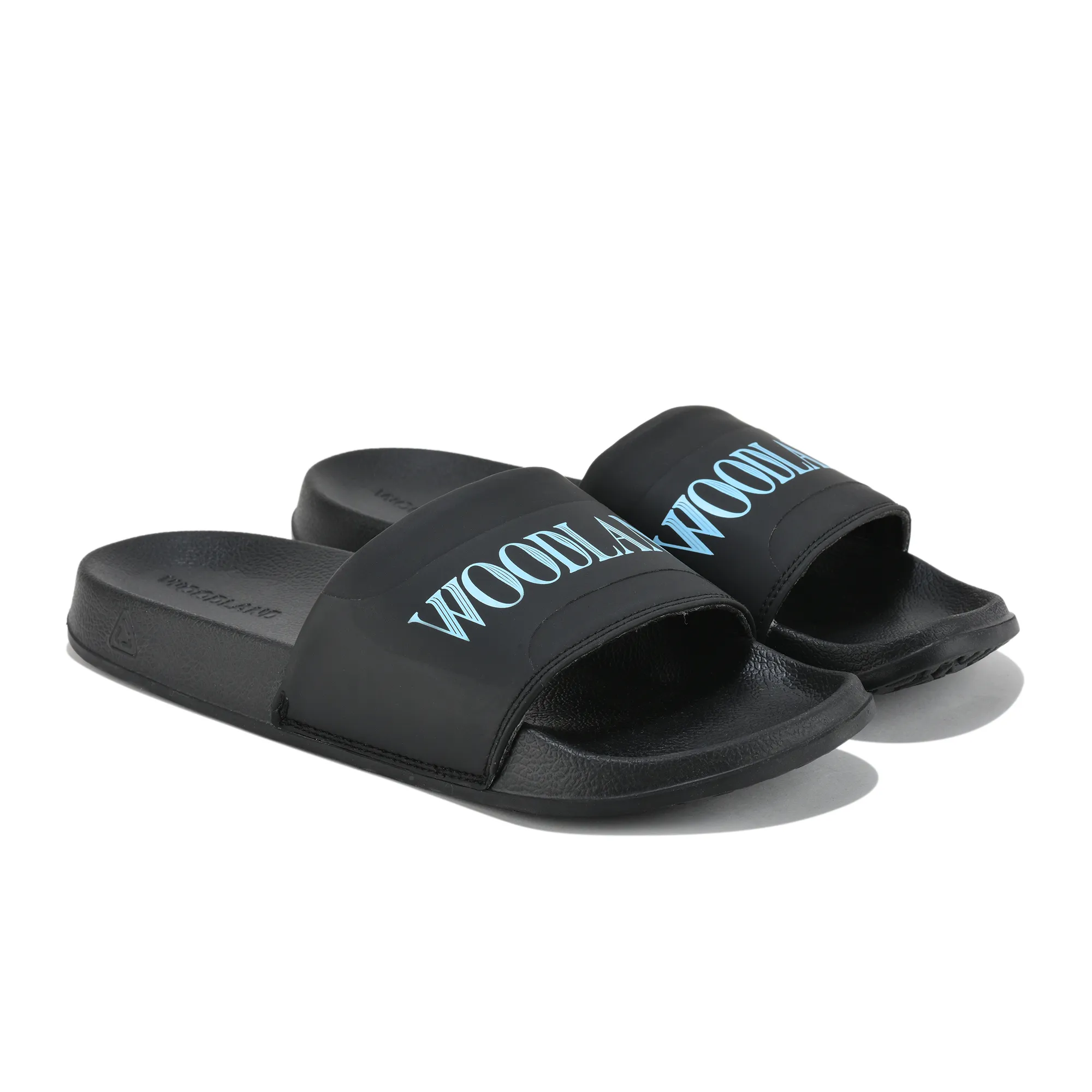 Men Black Polyurethane Casual Slippers - Thumbnail 8