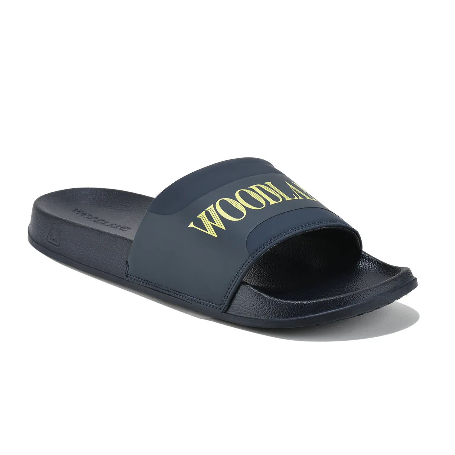 Men Navy Polyurethane Casual Slippers - Thumbnail 3