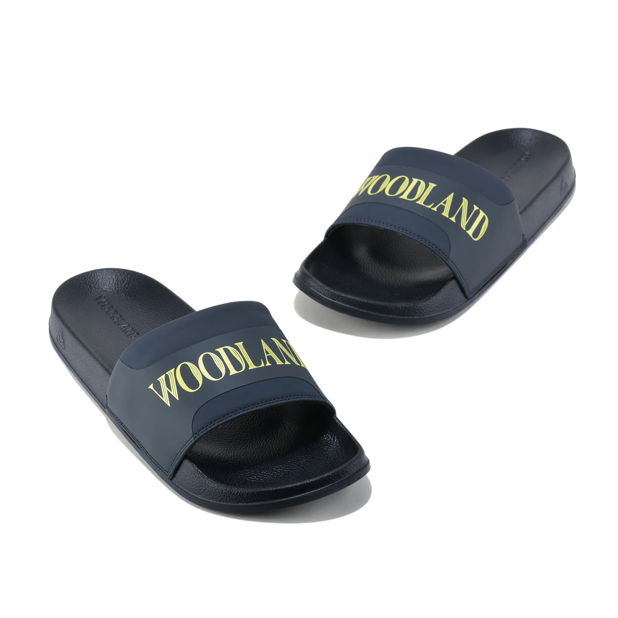 Men Navy Polyurethane Casual Slippers - Thumbnail 4