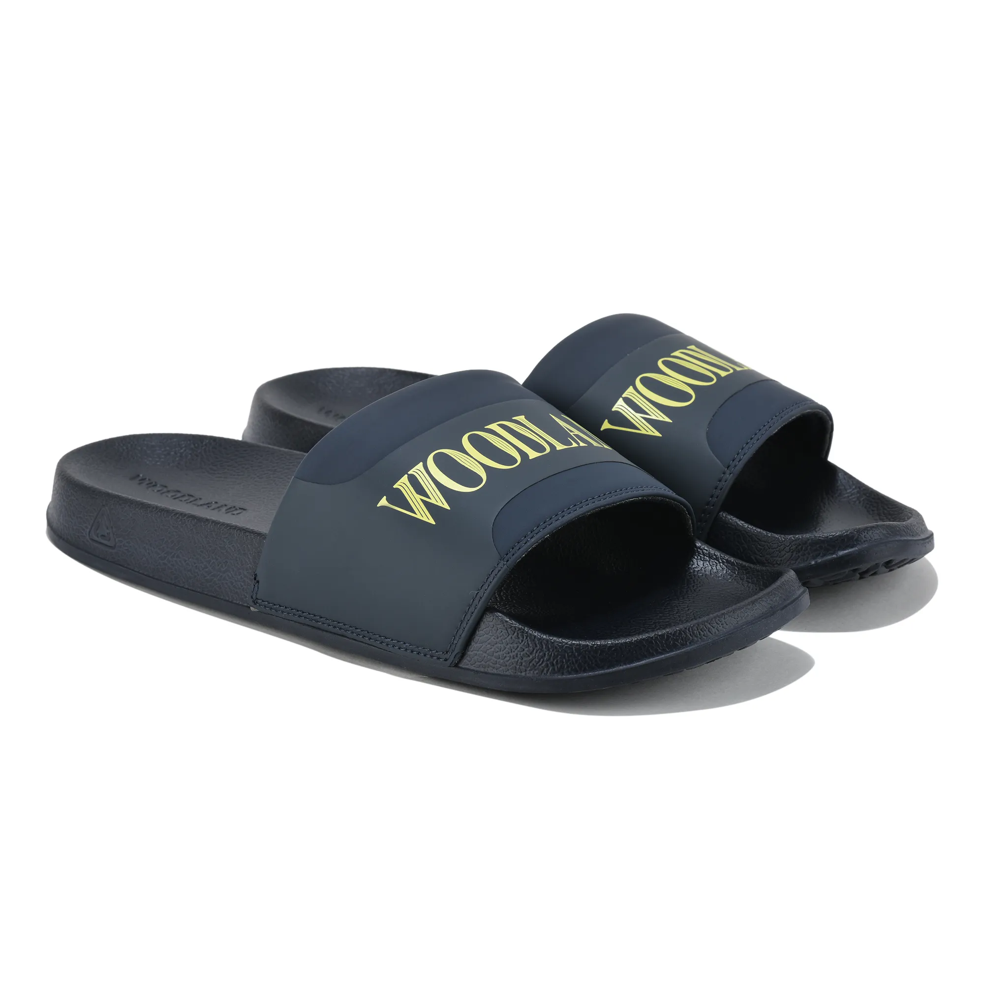 Men Navy Polyurethane Casual Slippers - Thumbnail 8