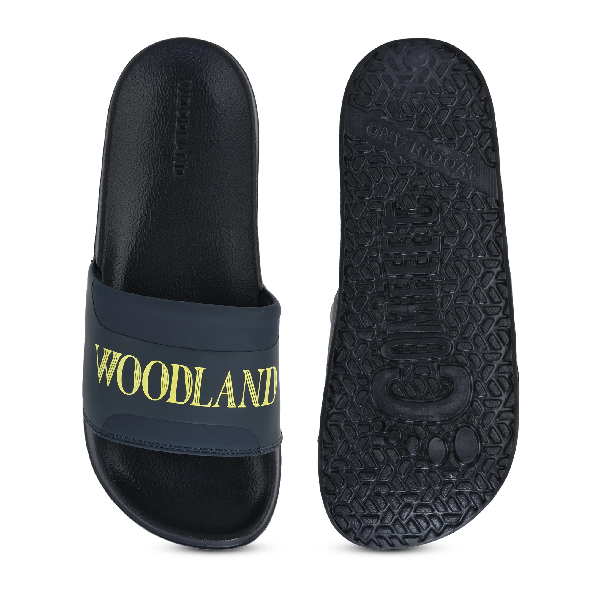 Men Navy Polyurethane Casual Slippers - Thumbnail 9