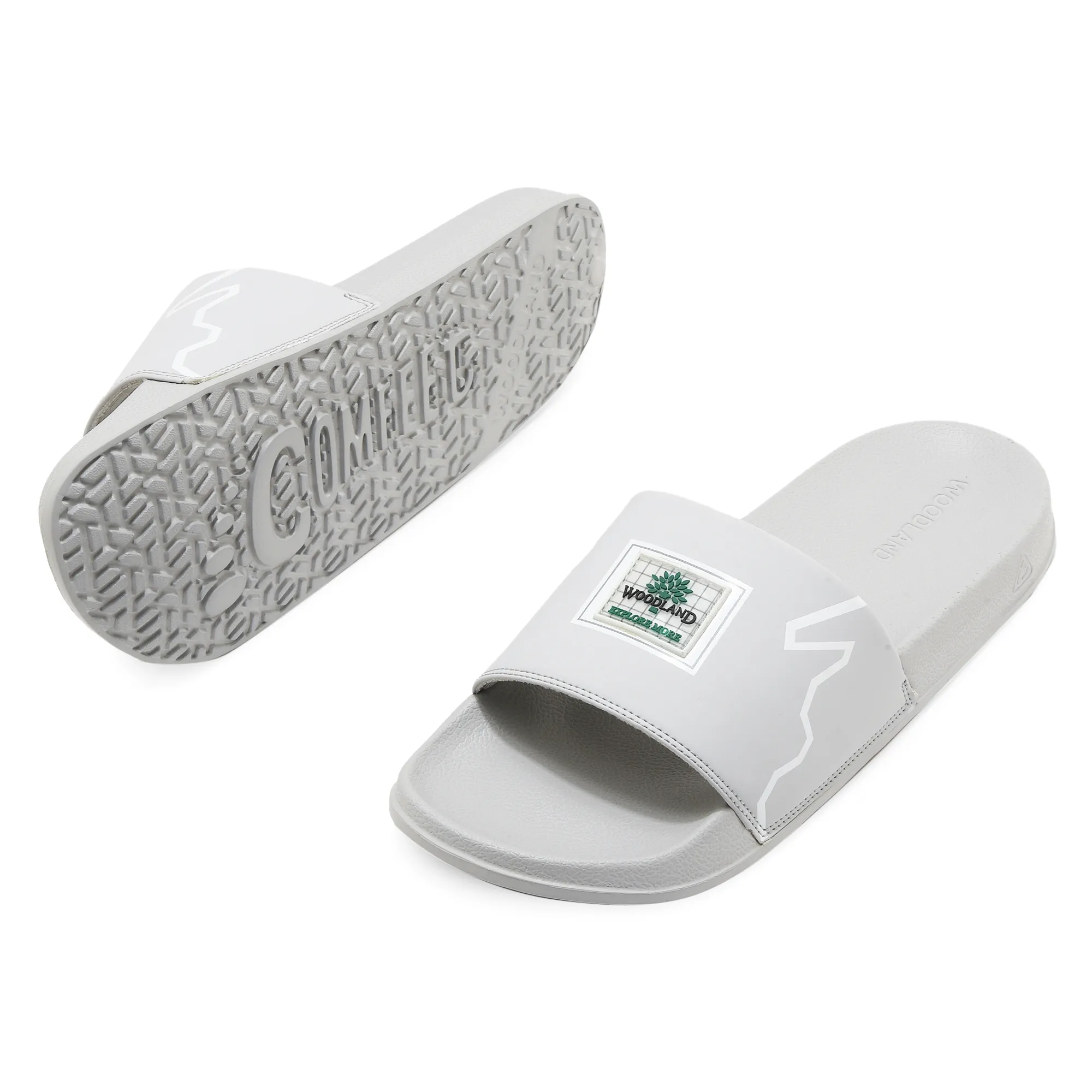 Woodland Grey Slipper Sliders For Men - Thumbnail 5