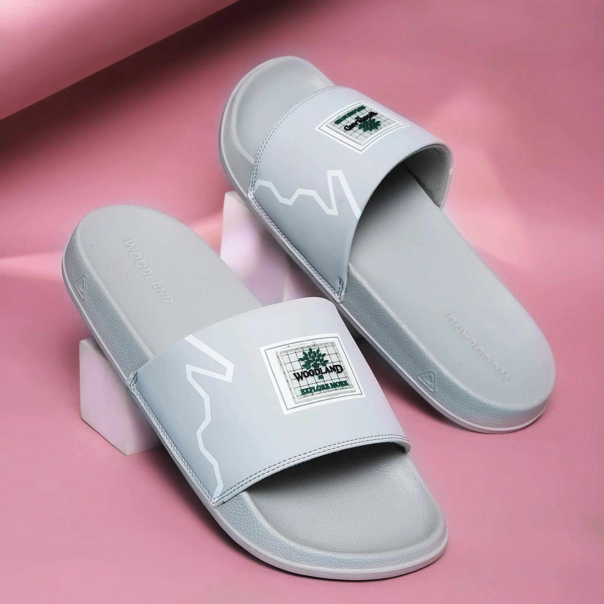 Woodland Grey Slipper Sliders For Men - Thumbnail 9